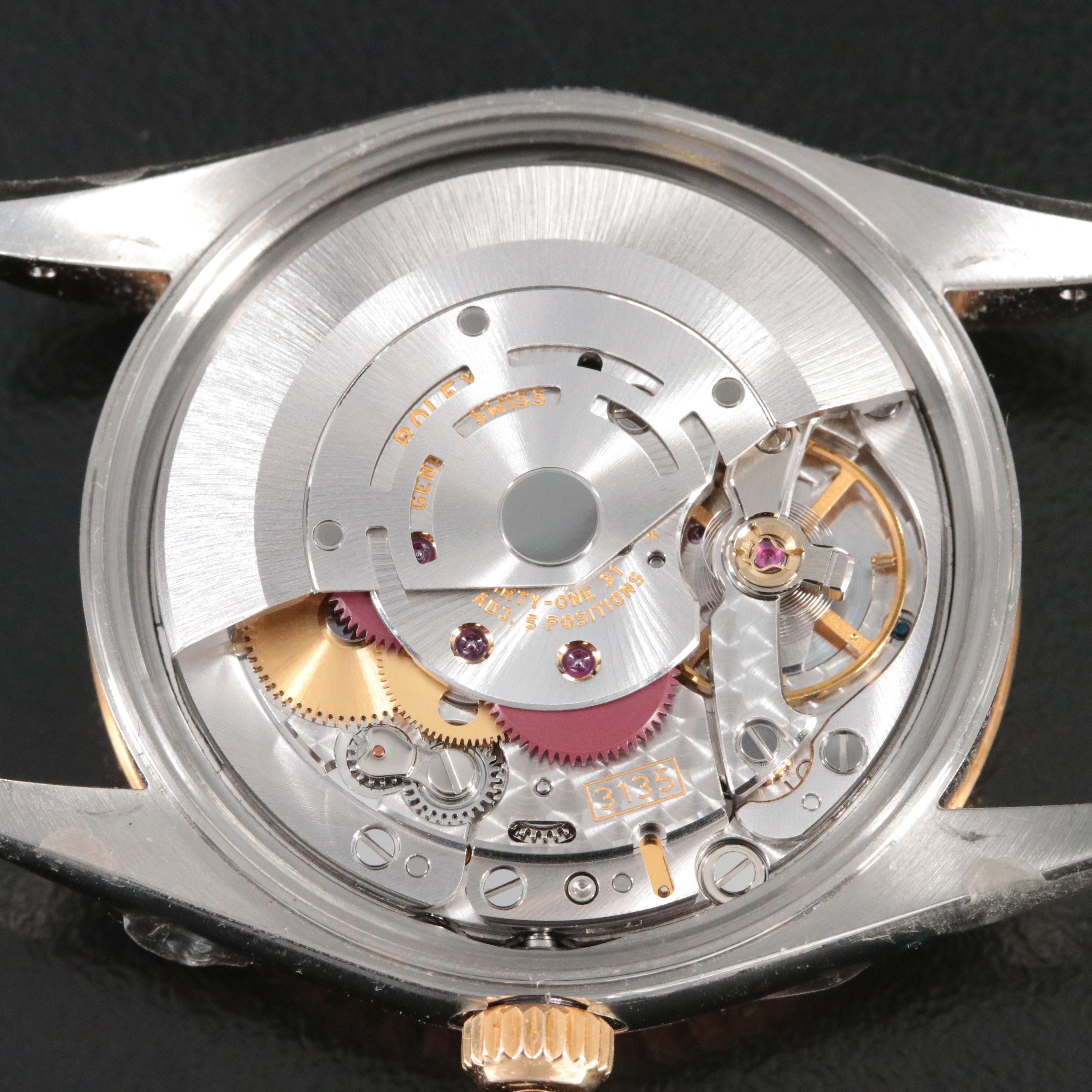 2005 Rolex Oyster Perpetual Date Engine Turned Bezel Watch