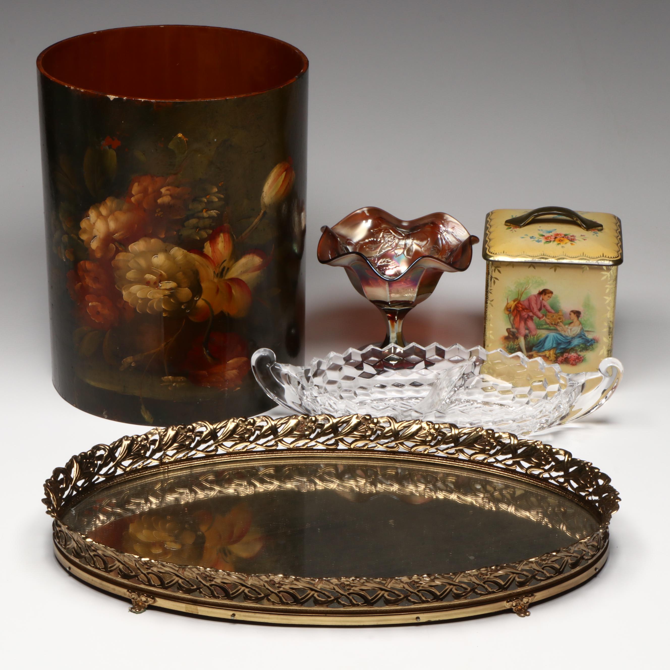 Fostoria "American Clear" Divided Relish Dish with Vanity Tray and Other Décor