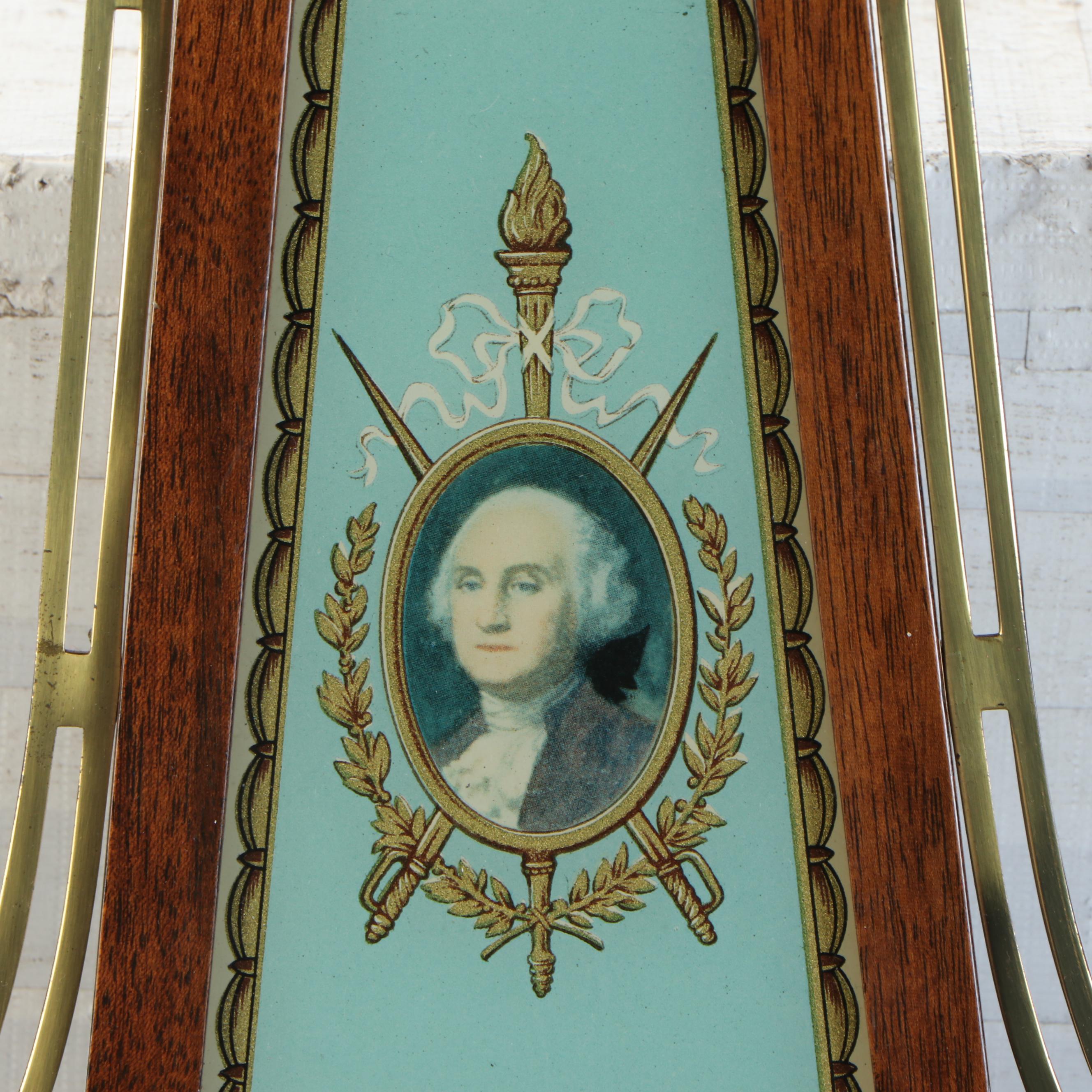 Seth Thomas Wooden George Washington Banjo Clock, Mid to Late 20th Century