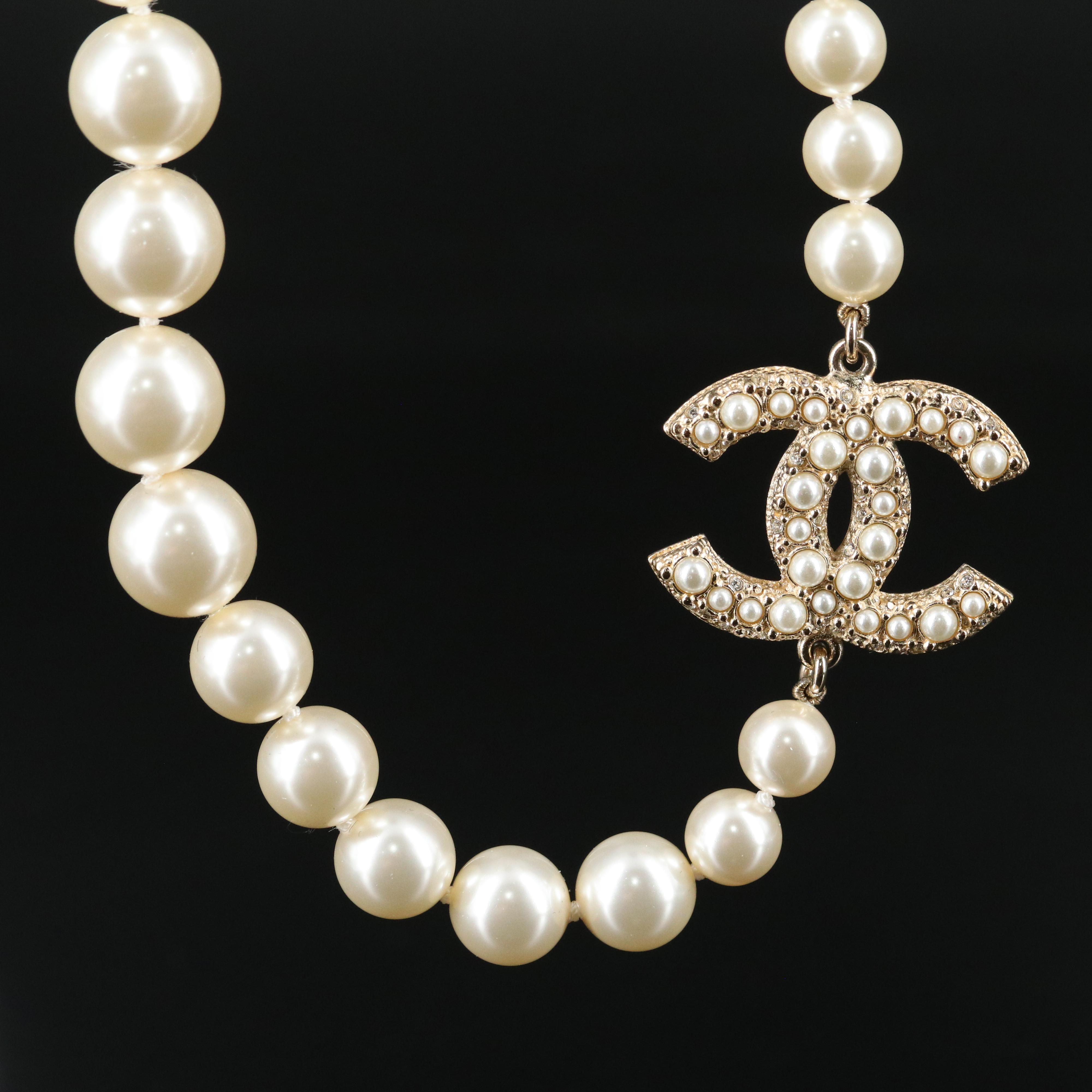 Chanel 100th Anniversary Gold-Tone Faux Pearl Necklace