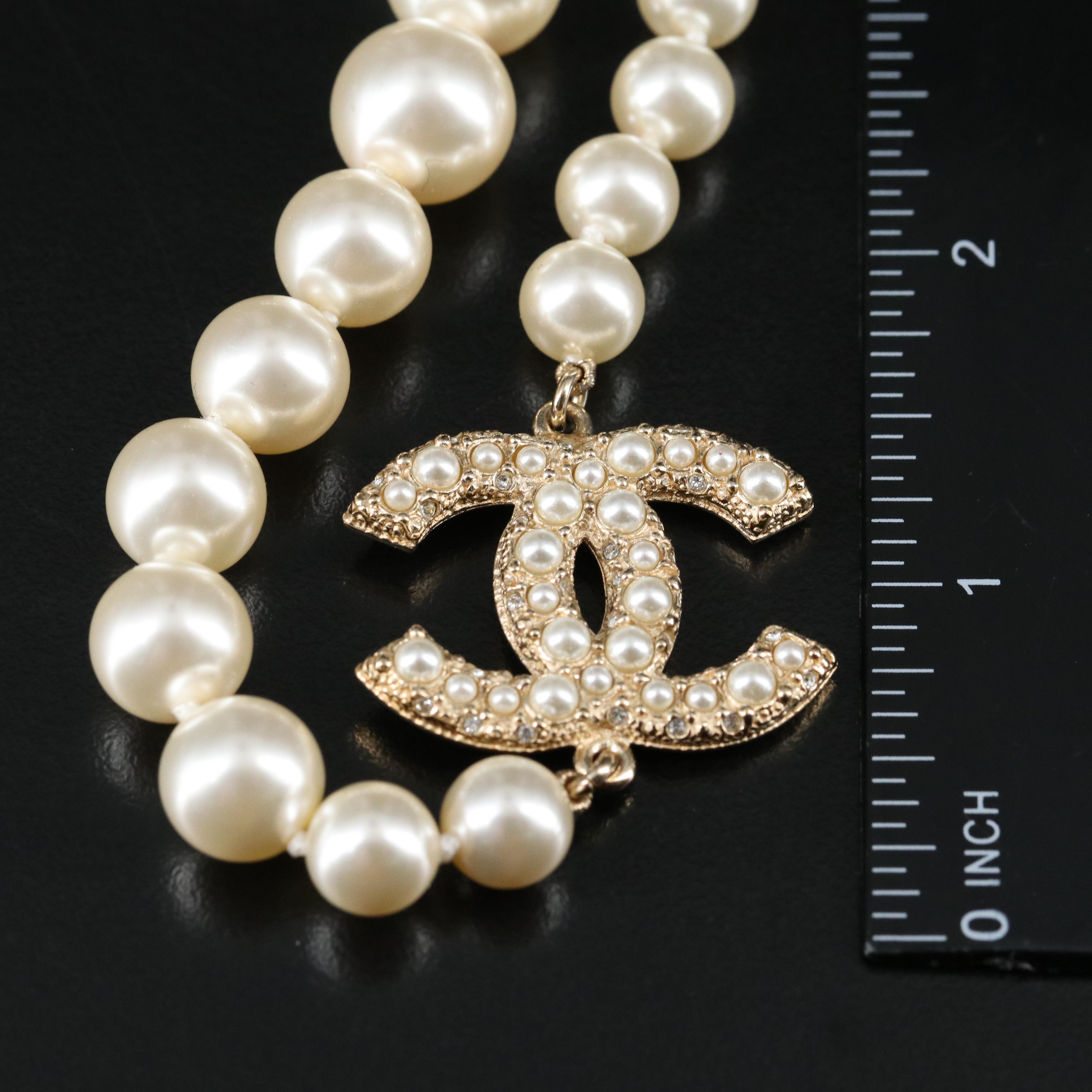 Chanel 100th Anniversary Gold-Tone Faux Pearl Necklace