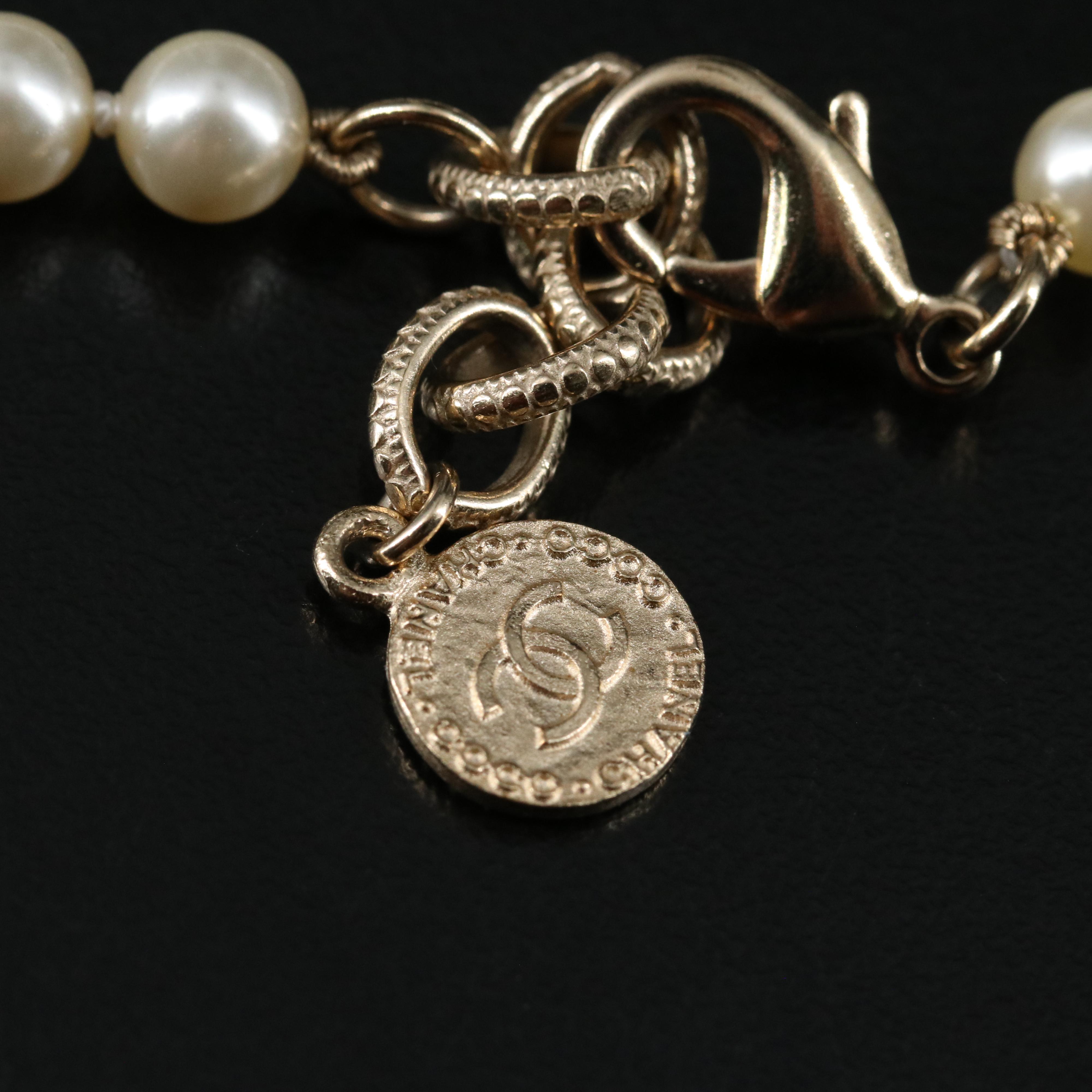 Chanel 100th Anniversary Gold-Tone Faux Pearl Necklace