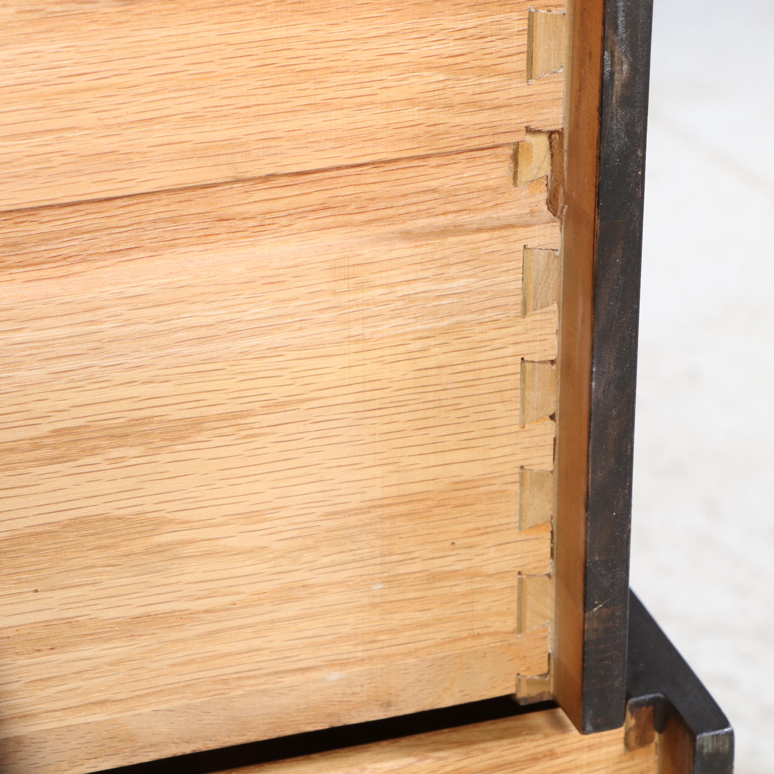 Paul McCobb for Calvin Mid Century Modern Walnut and Brass Ten-Drawer Chest