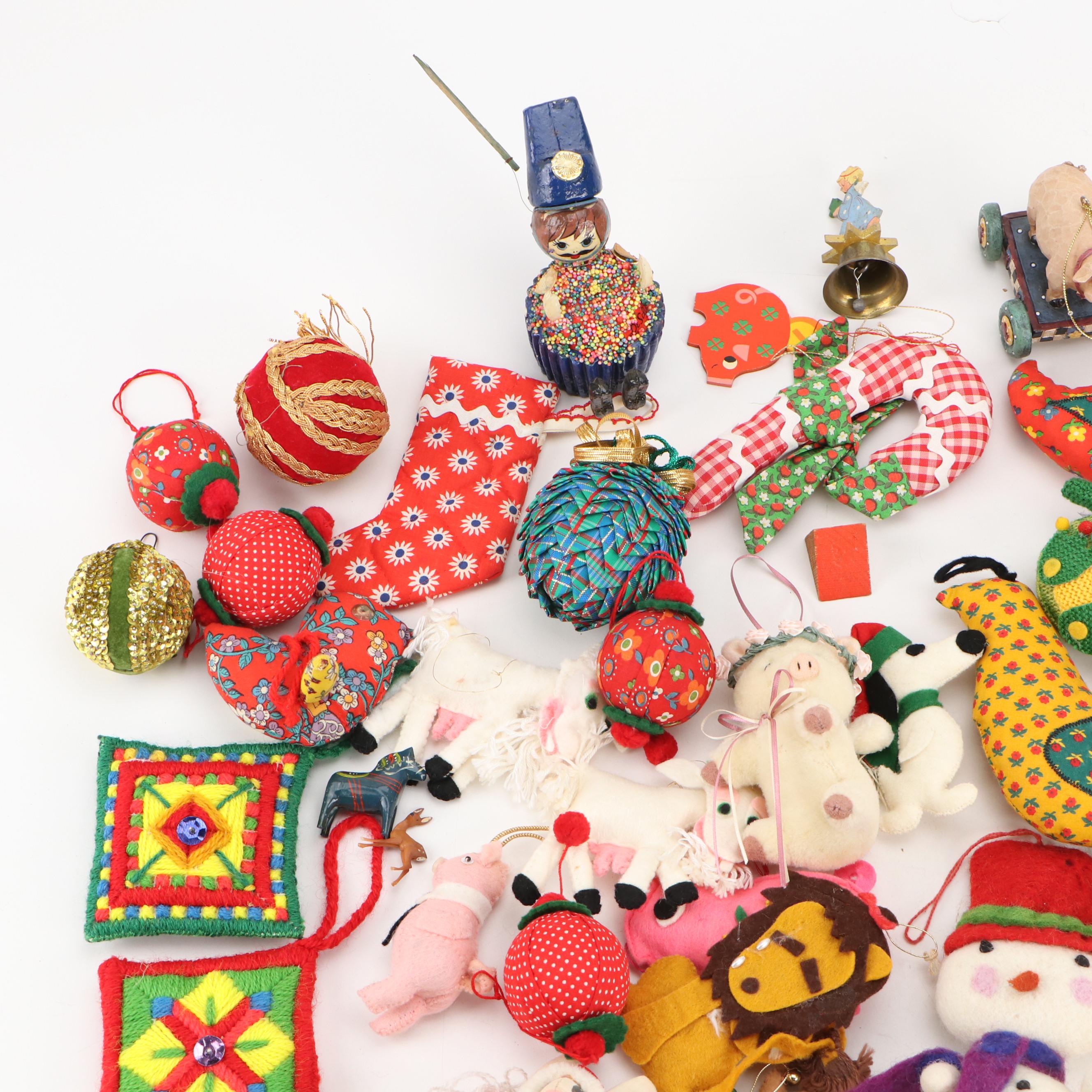 Handmade Needlepoint, Quilted, and Other Fabric Ornaments