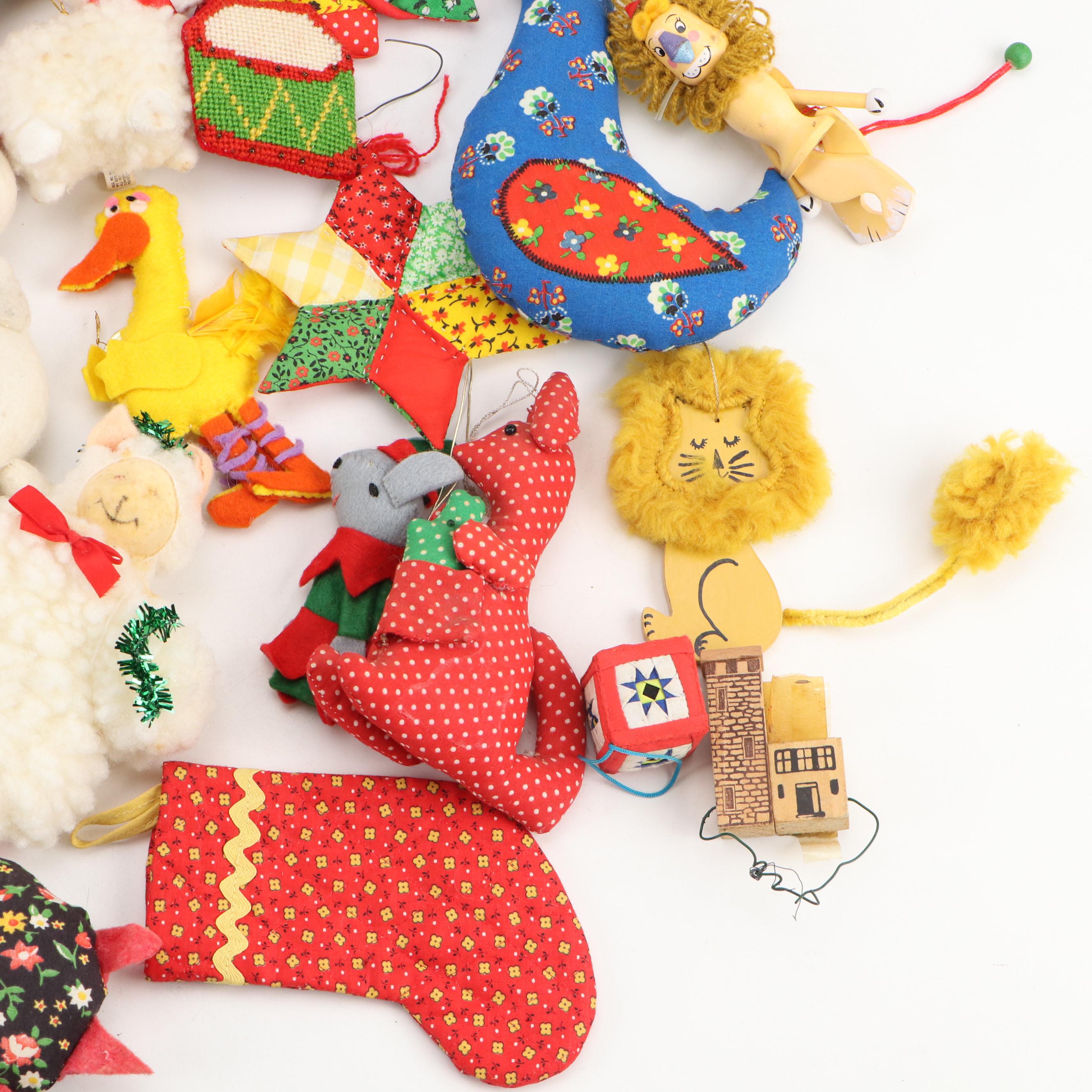 Handmade Needlepoint, Quilted, and Other Fabric Ornaments