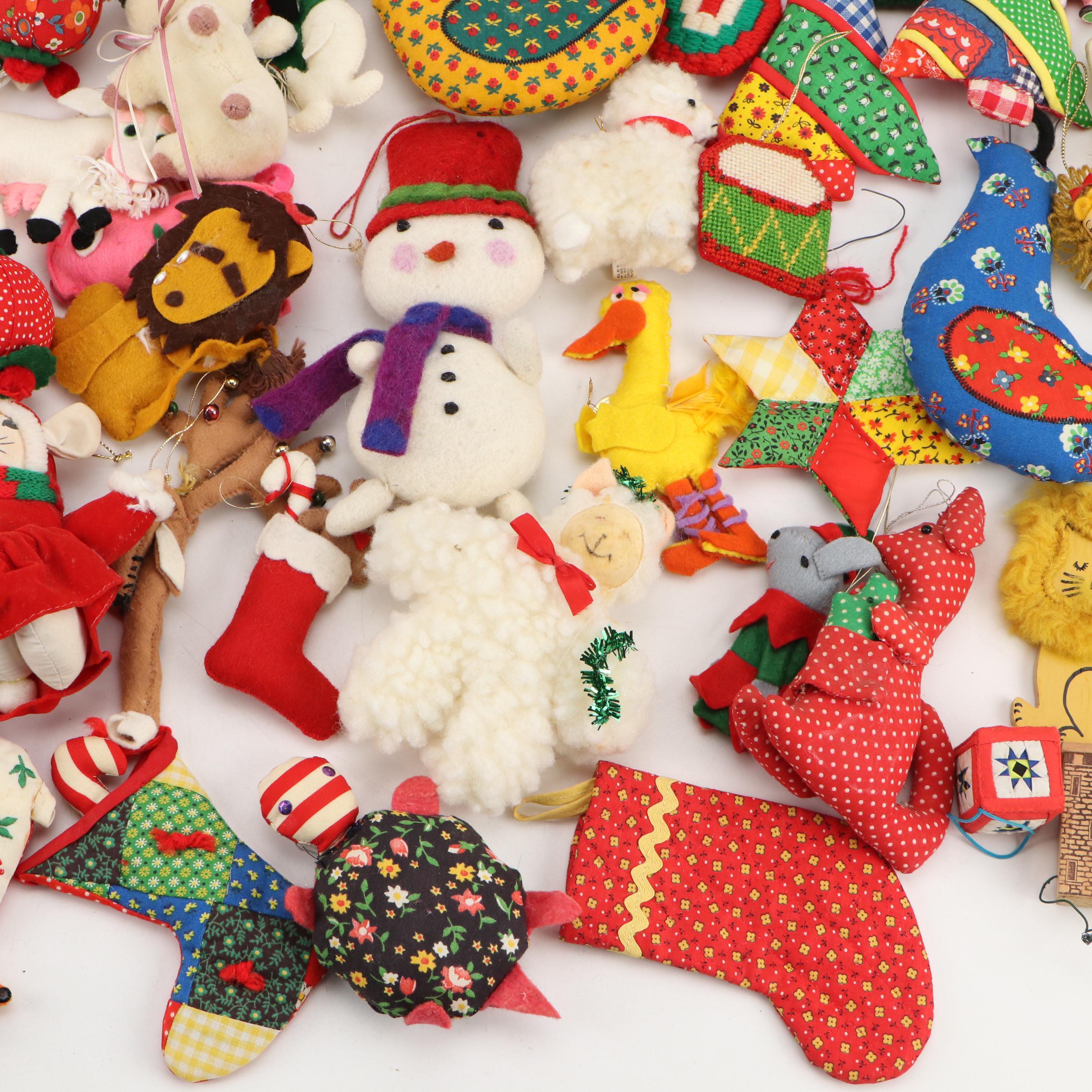 Handmade Needlepoint, Quilted, and Other Fabric Ornaments