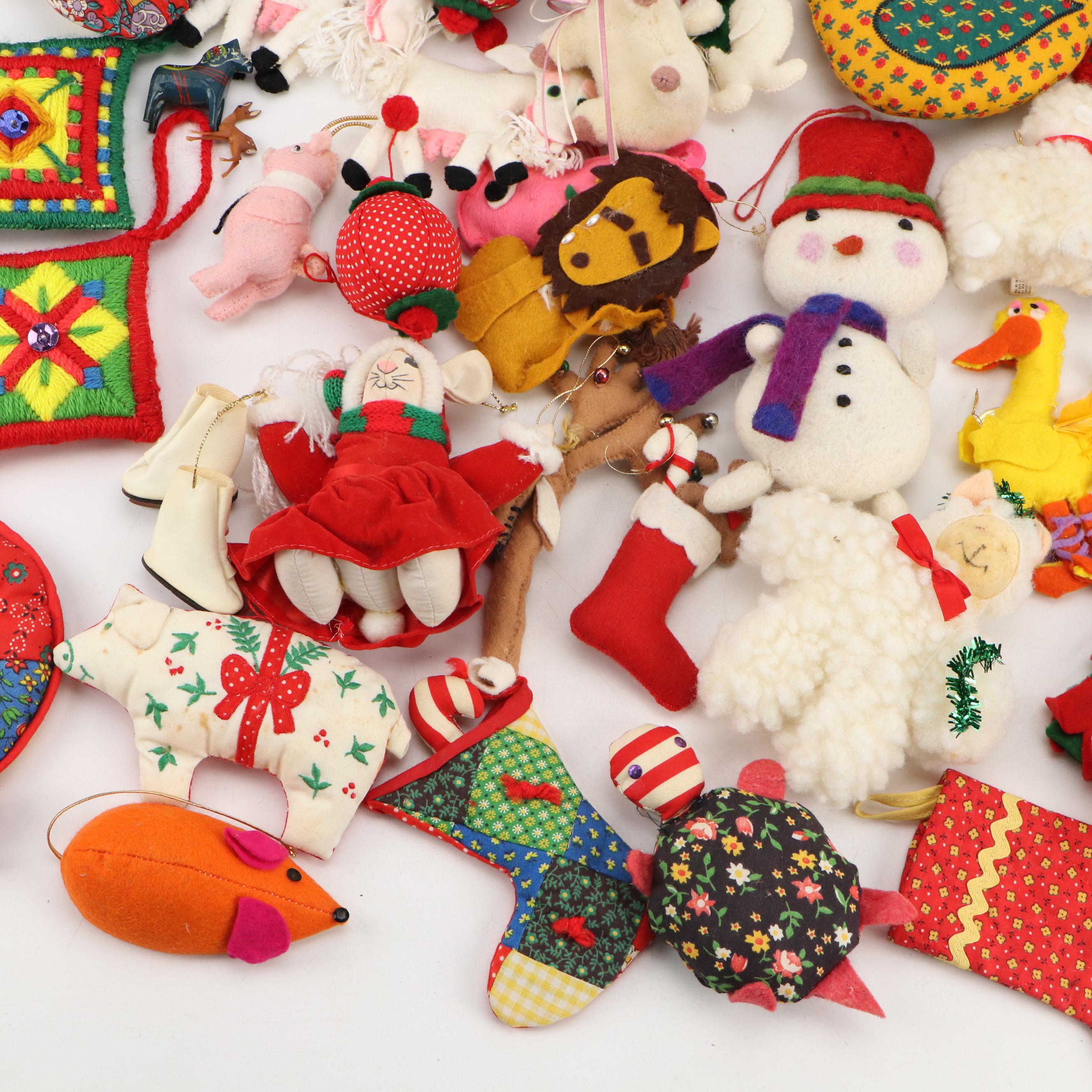 Handmade Needlepoint, Quilted, and Other Fabric Ornaments