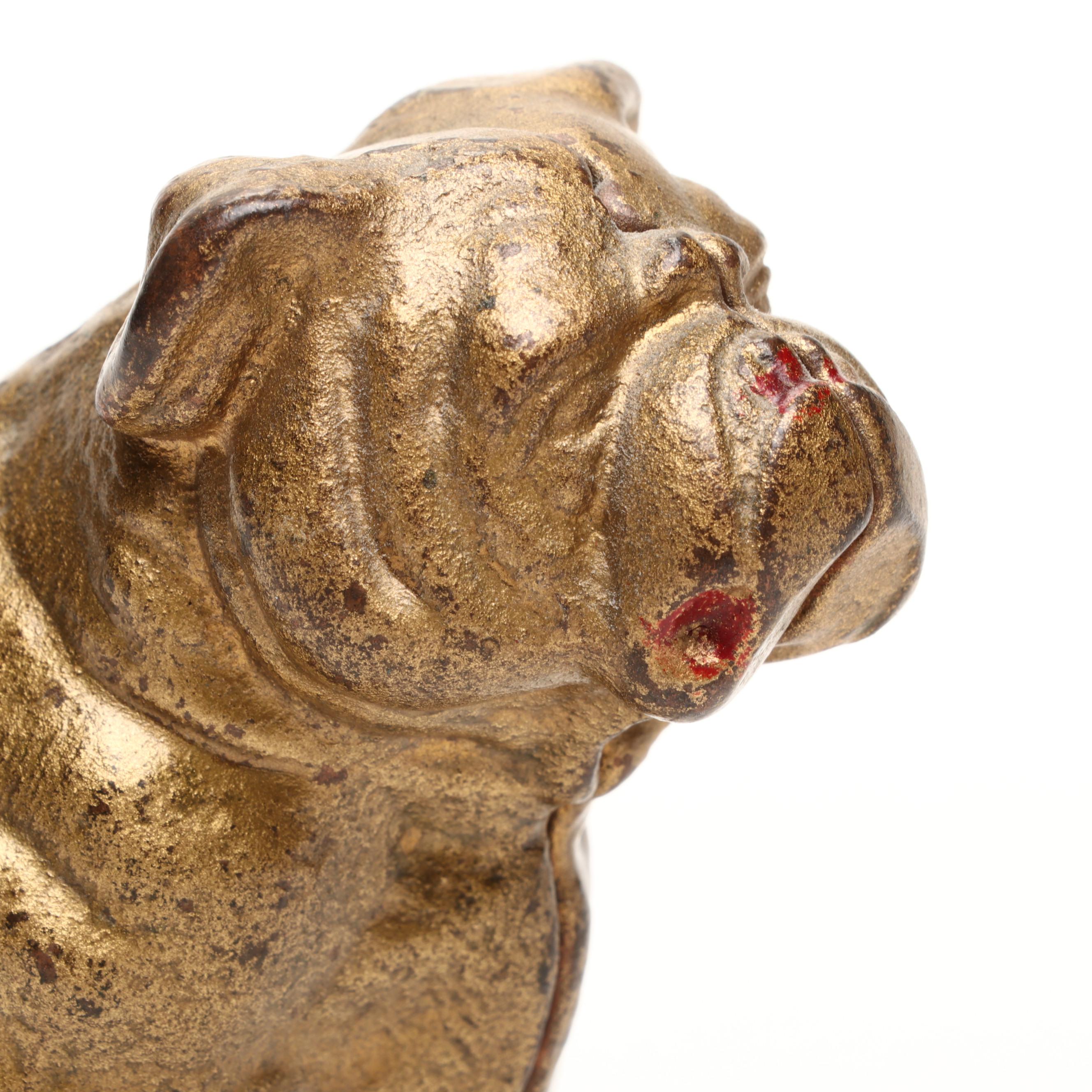 Canadian Cold-Painted Cast Iron Bulldog Coin Bank