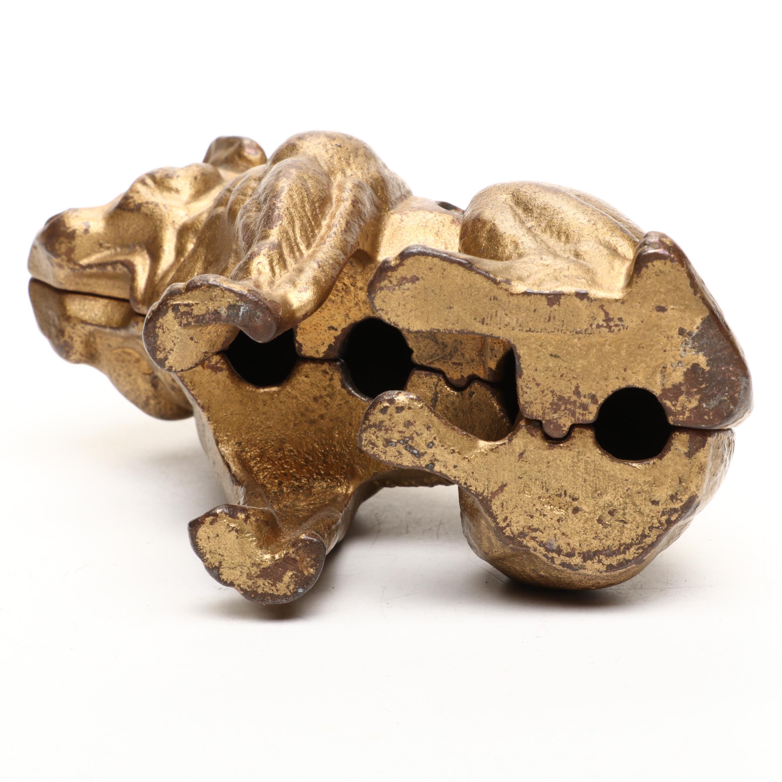 Canadian Cold-Painted Cast Iron Bulldog Coin Bank