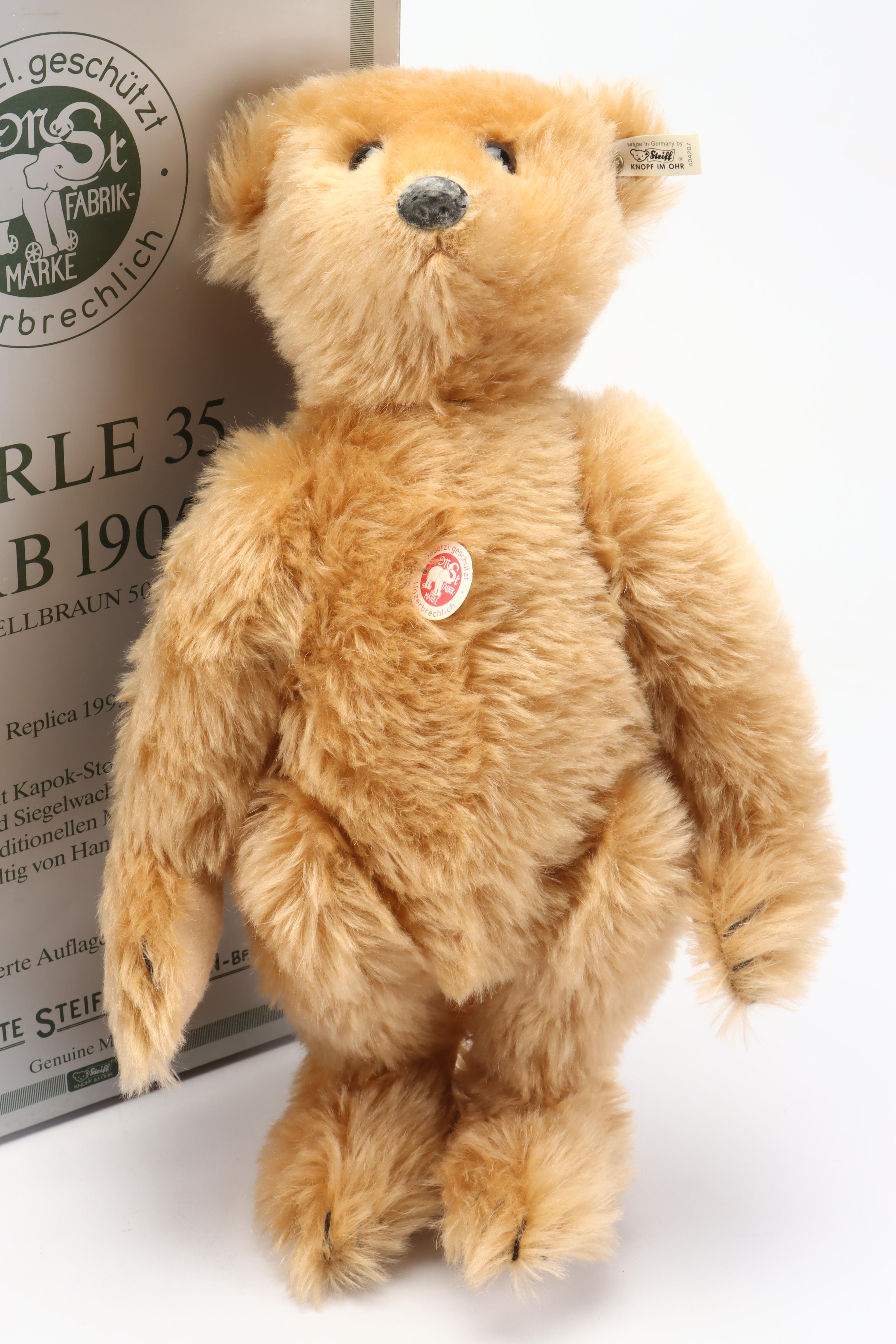 Steiff Limited Edition "Bärle 35 Pab 1905" Replica Mohair Teddy Bear