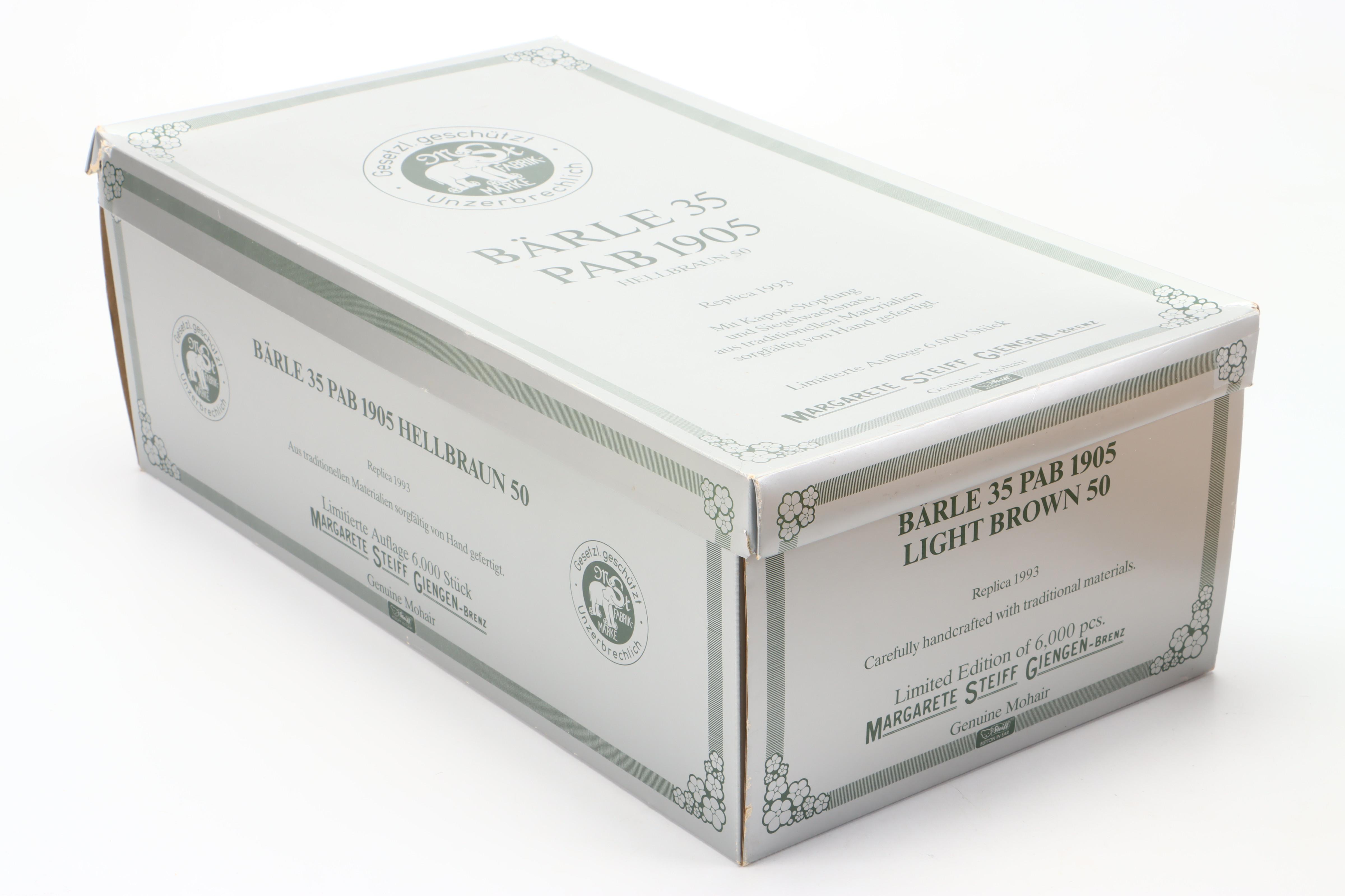 Steiff Limited Edition "Bärle 35 Pab 1905" Replica Mohair Teddy Bear