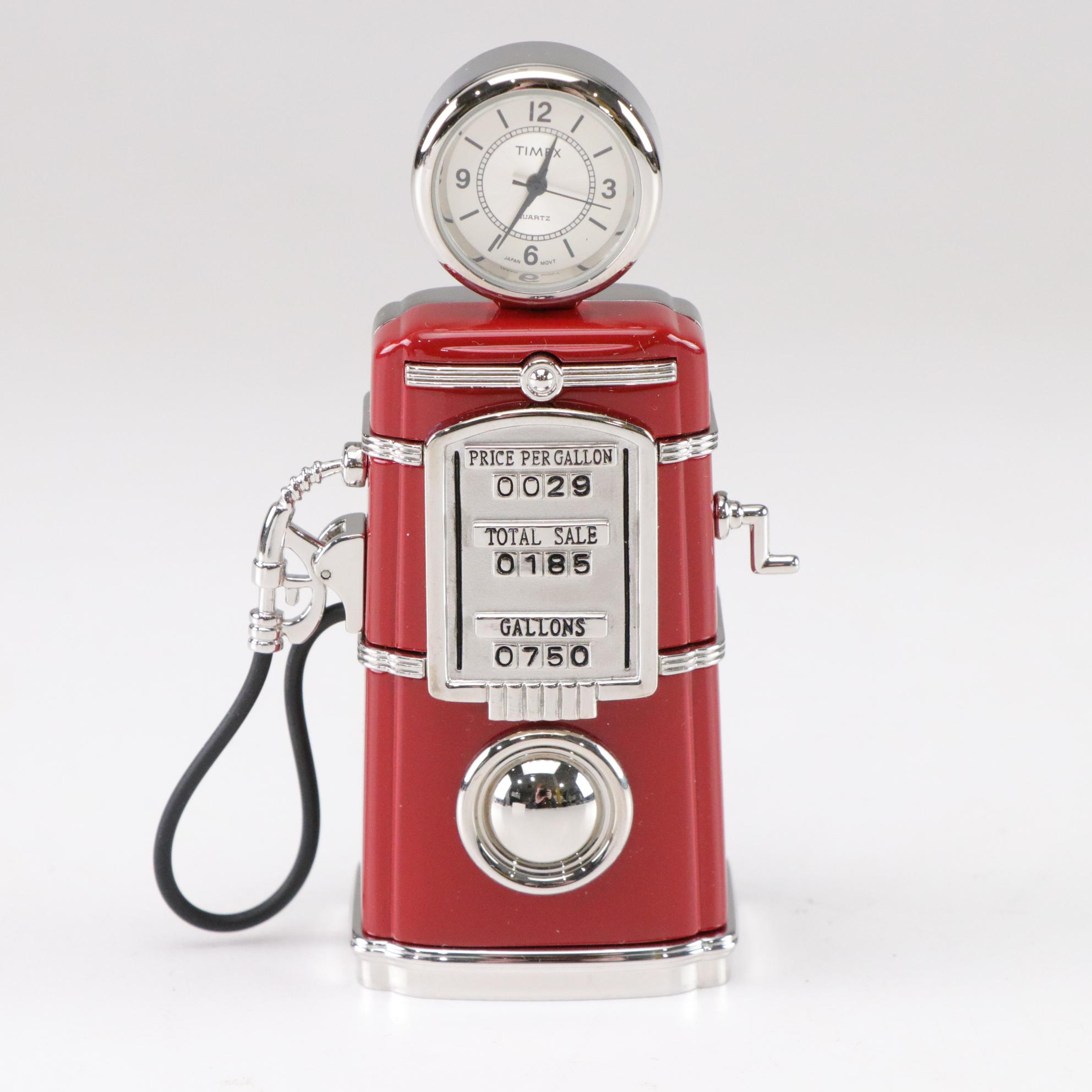 Timex Collectible Red Gasoline Pump Mini-Clock