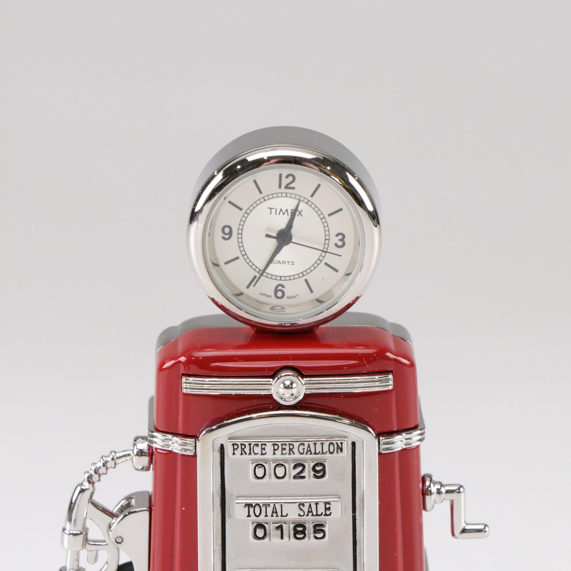 Timex Collectible Red Gasoline Pump Mini-Clock