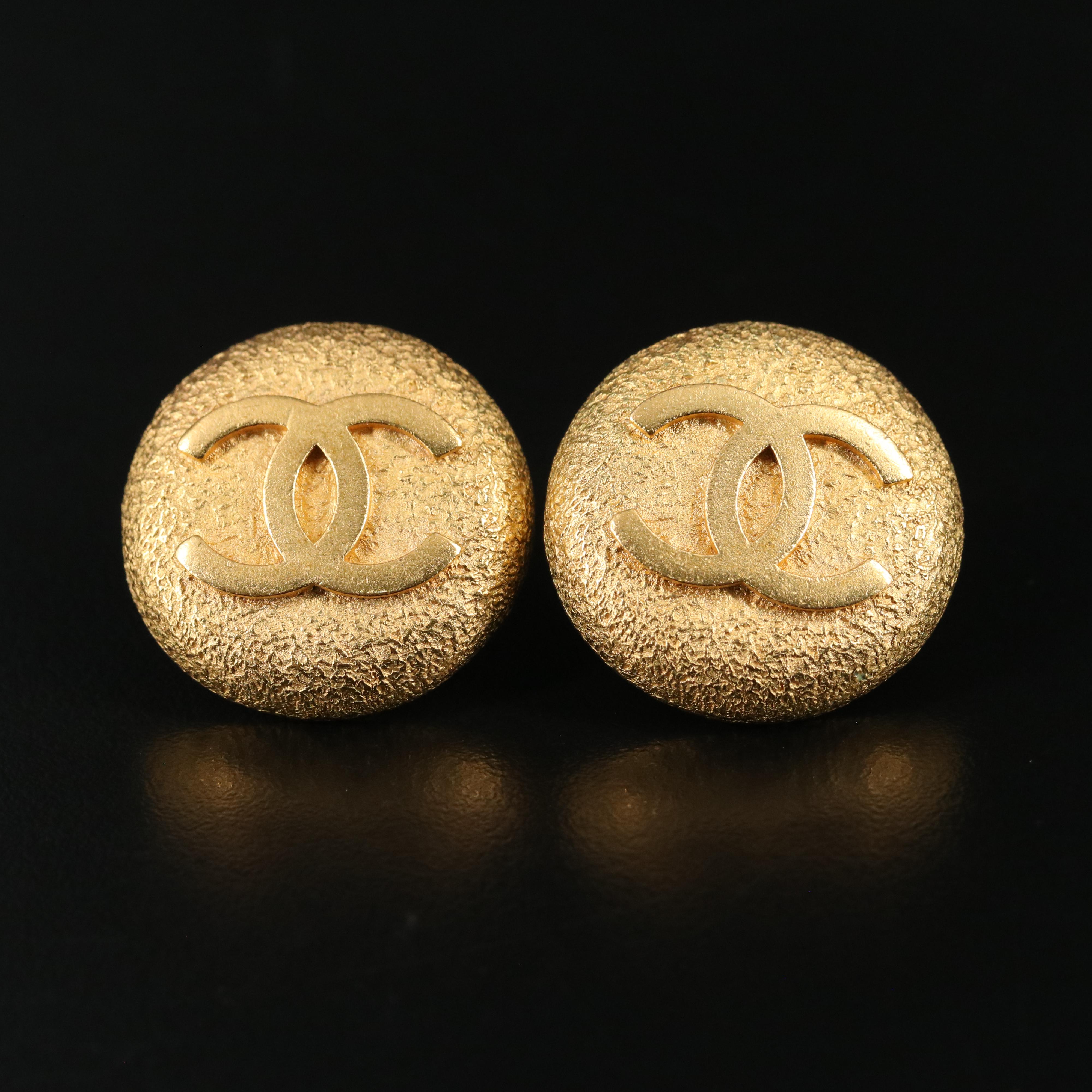Chanel Button Earrings