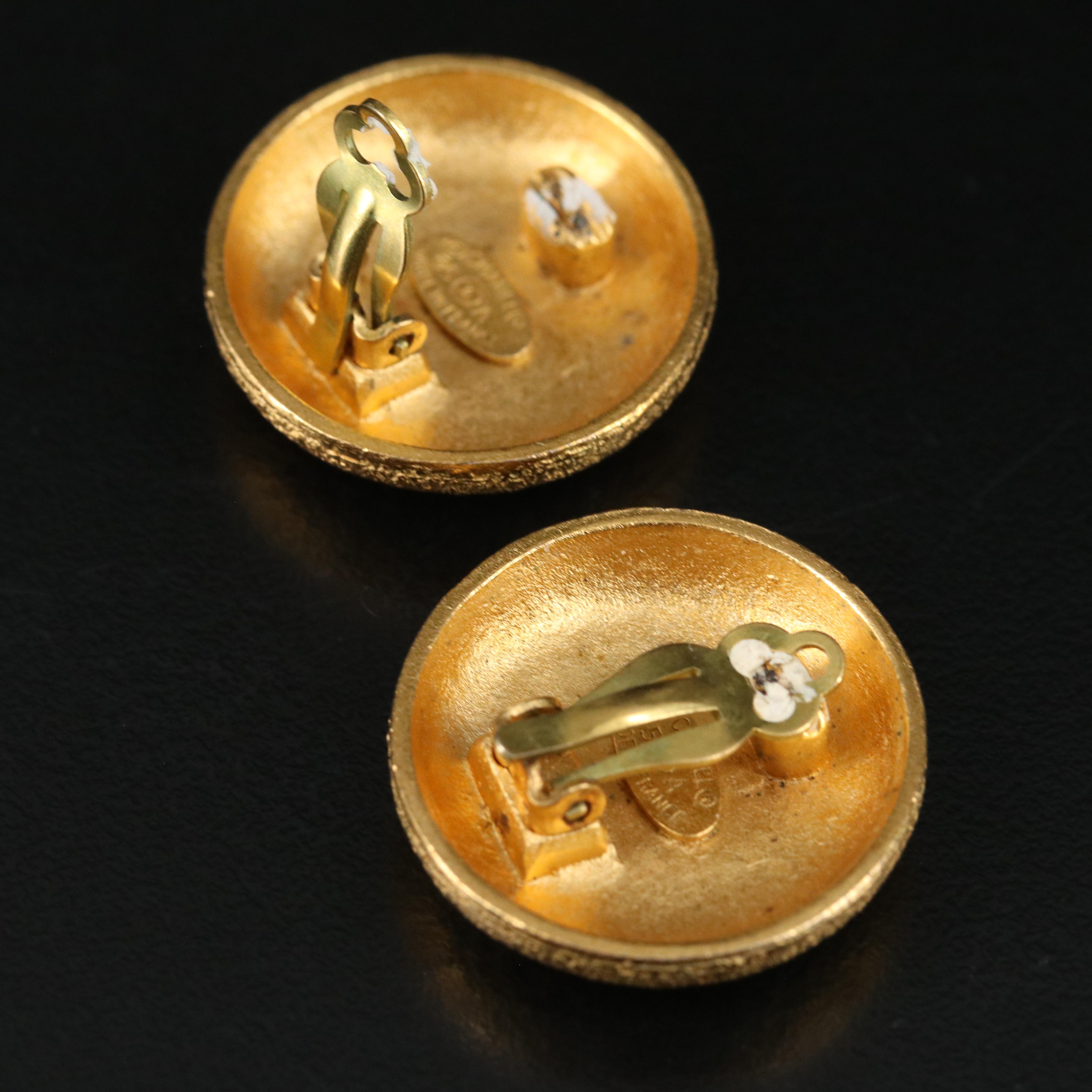 Chanel Button Earrings