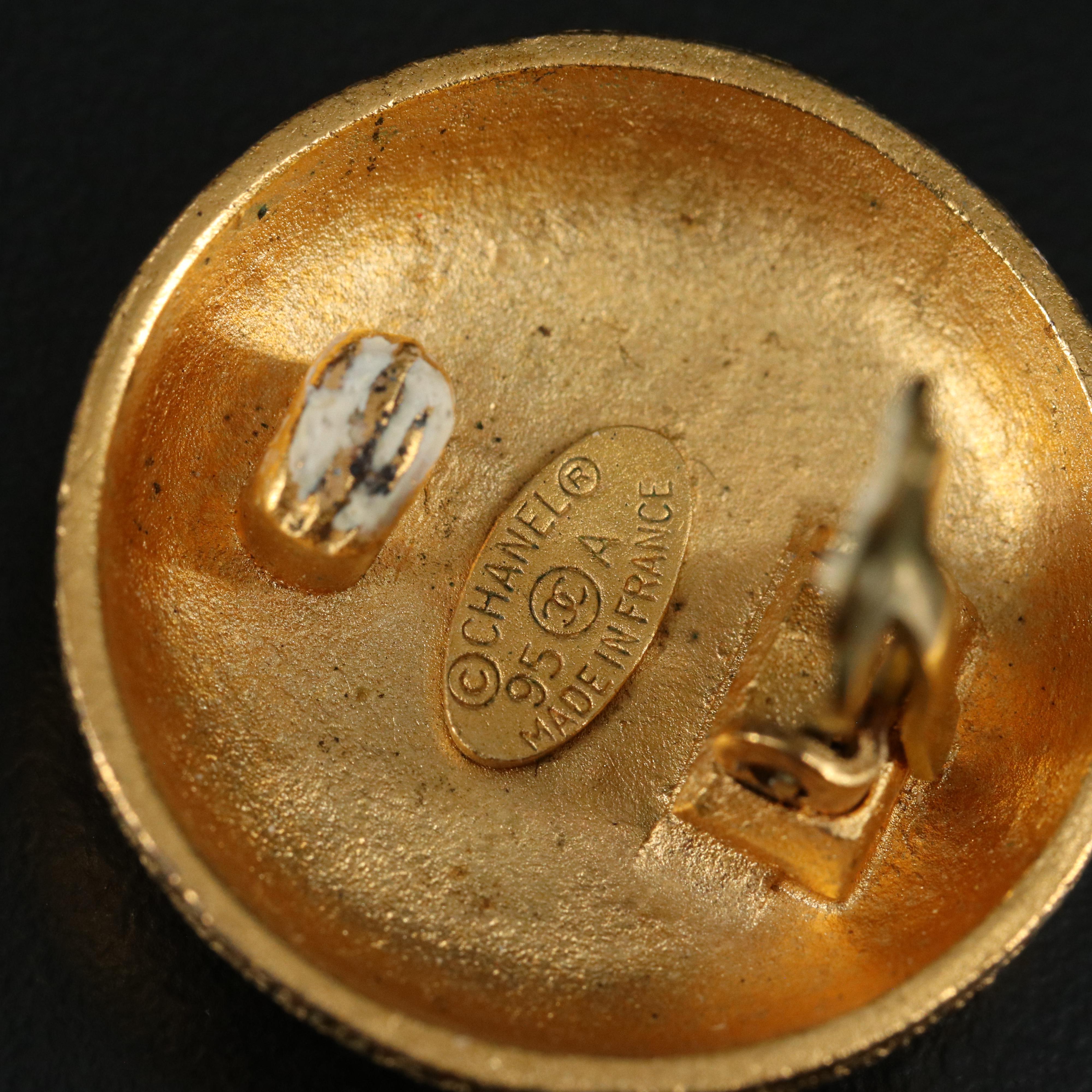 Chanel Button Earrings