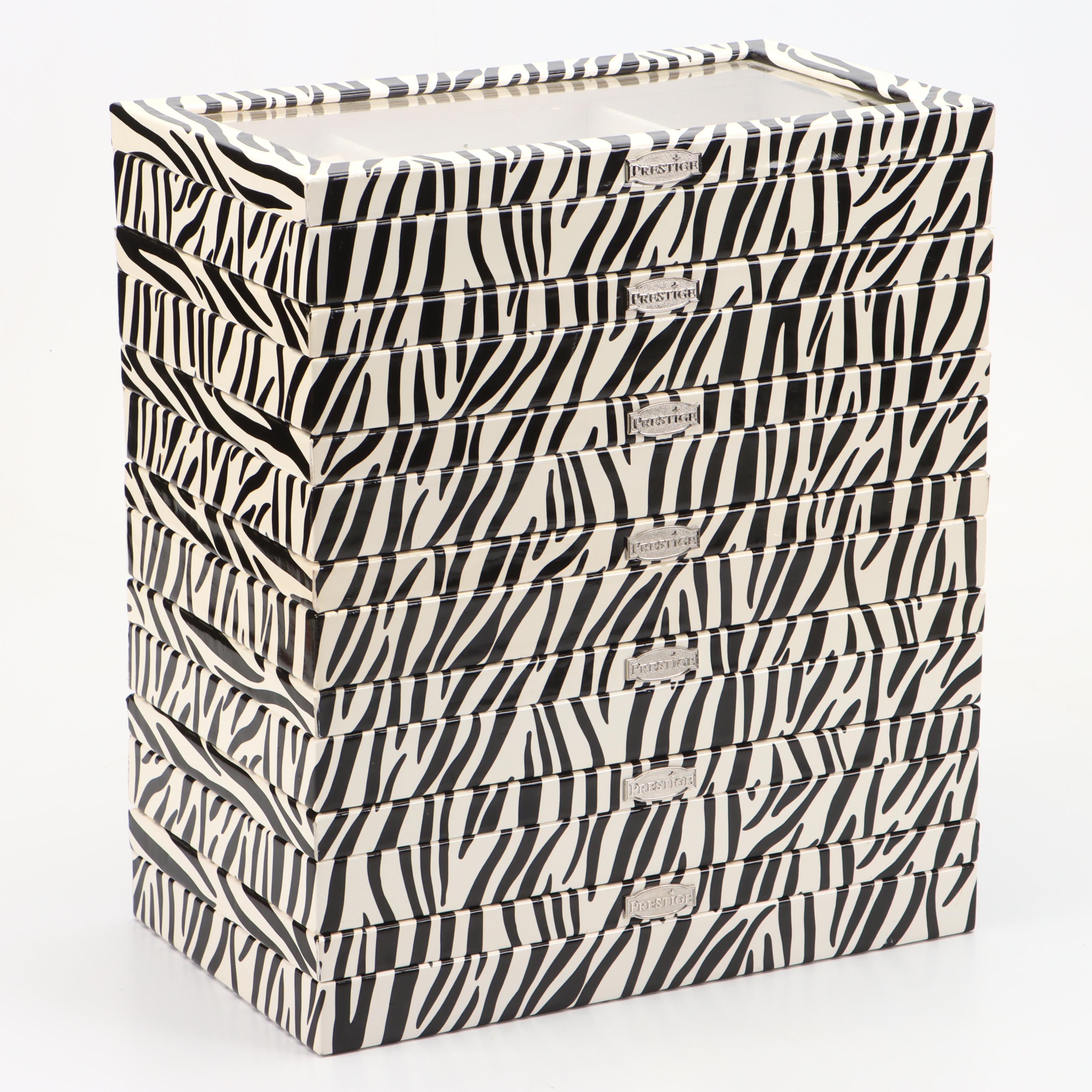 Prestige Zebra Patterned Jewelry Storage Boxes