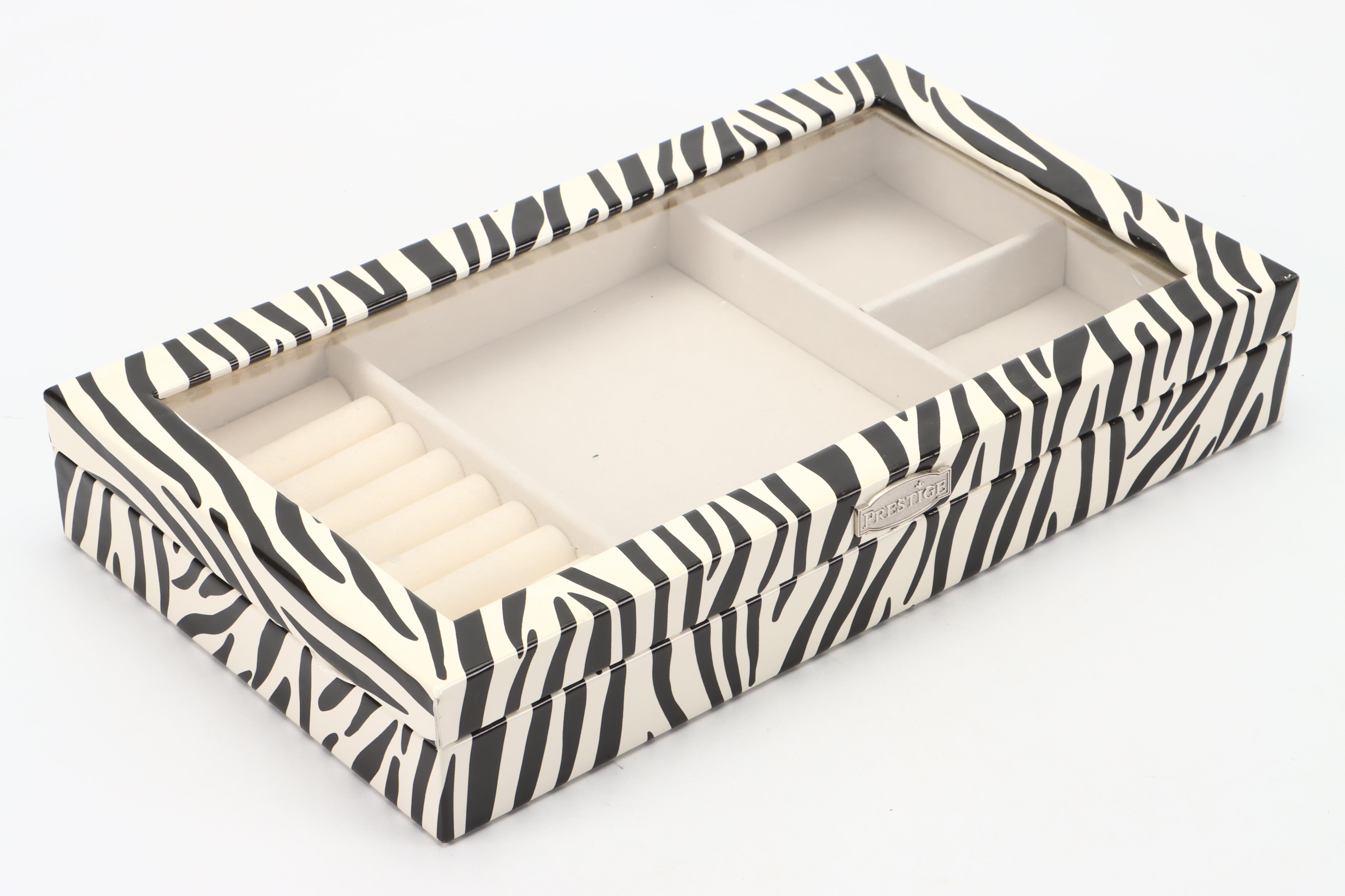 Prestige Zebra Patterned Jewelry Storage Boxes