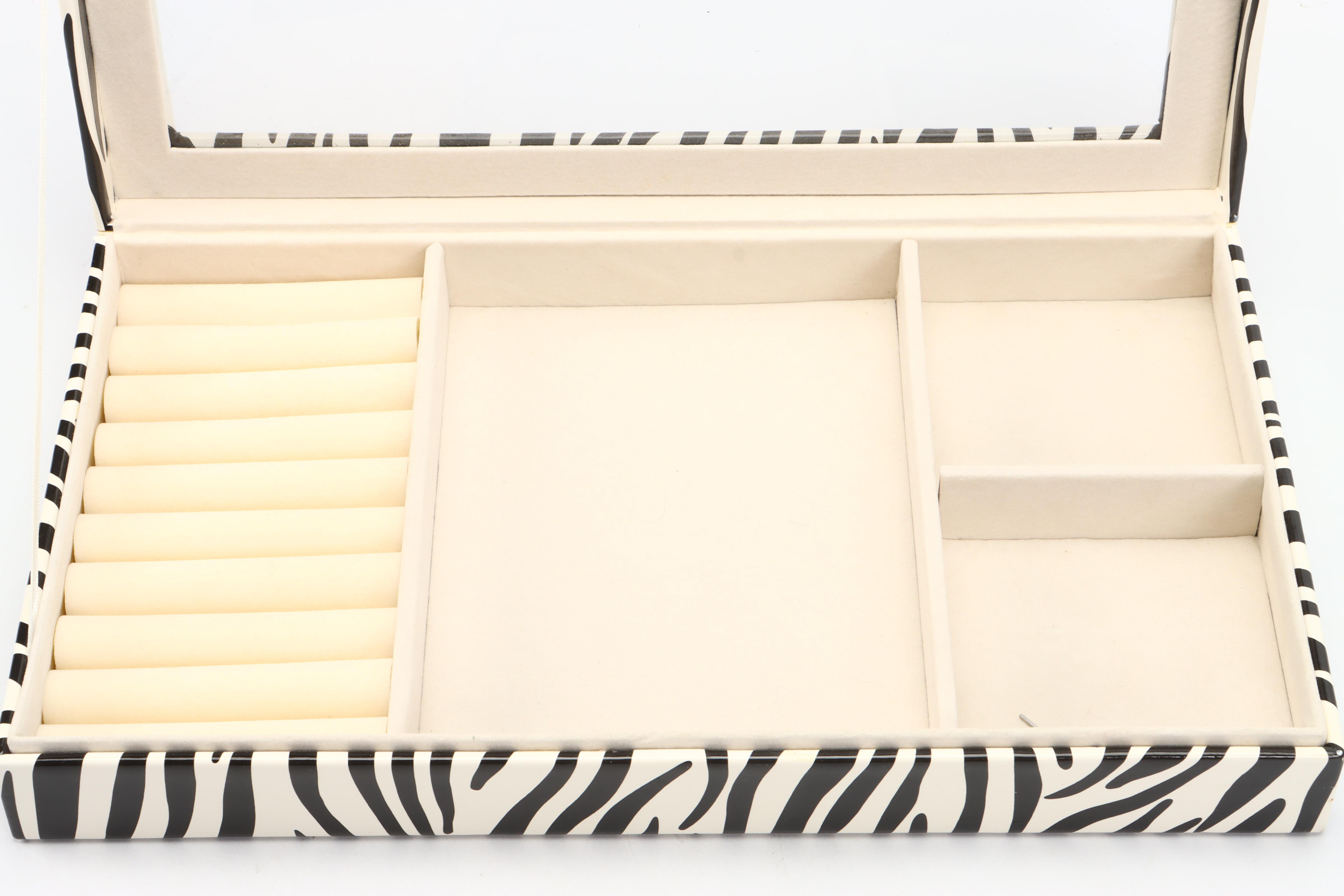 Prestige Zebra Patterned Jewelry Storage Boxes