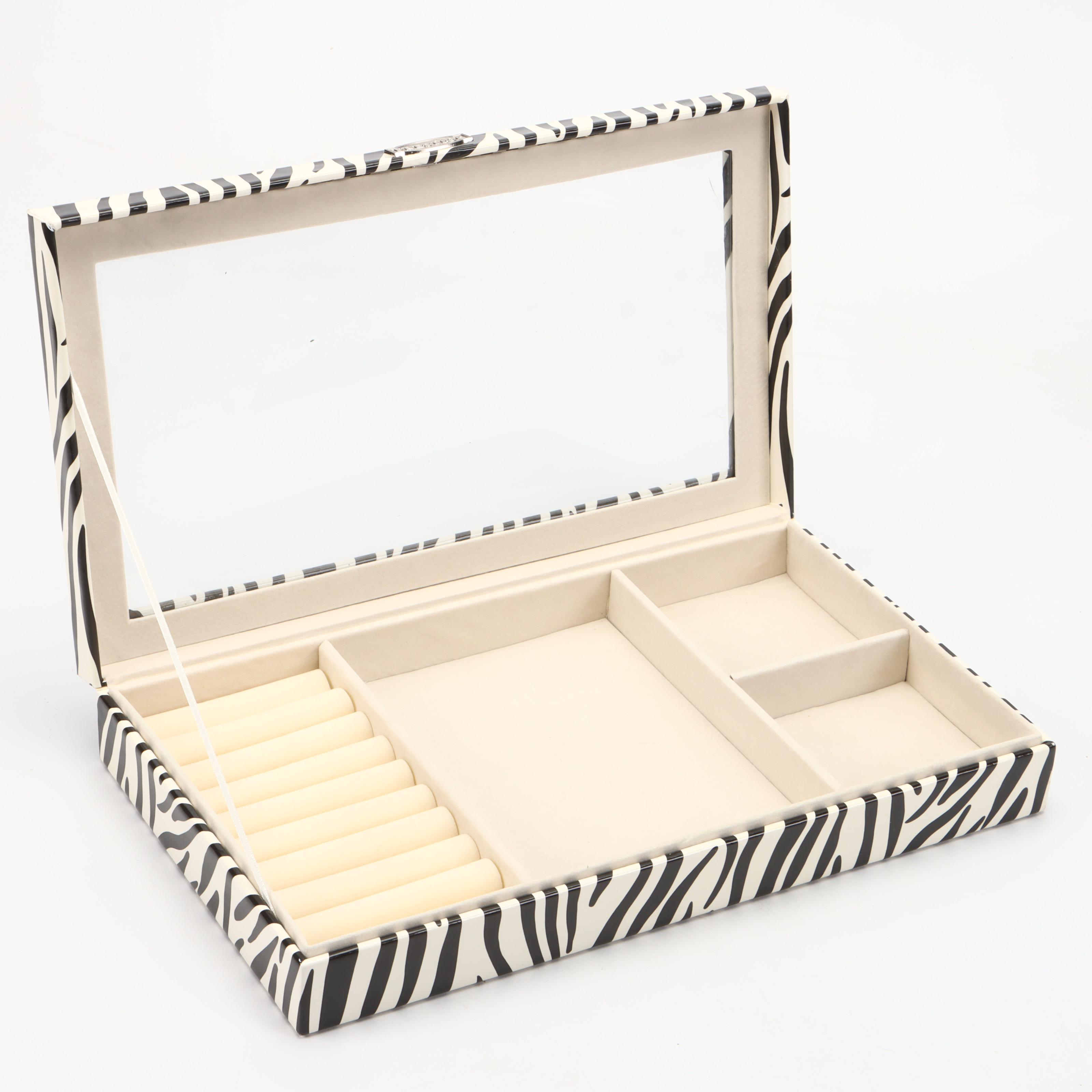 Prestige Zebra Patterned Jewelry Storage Boxes