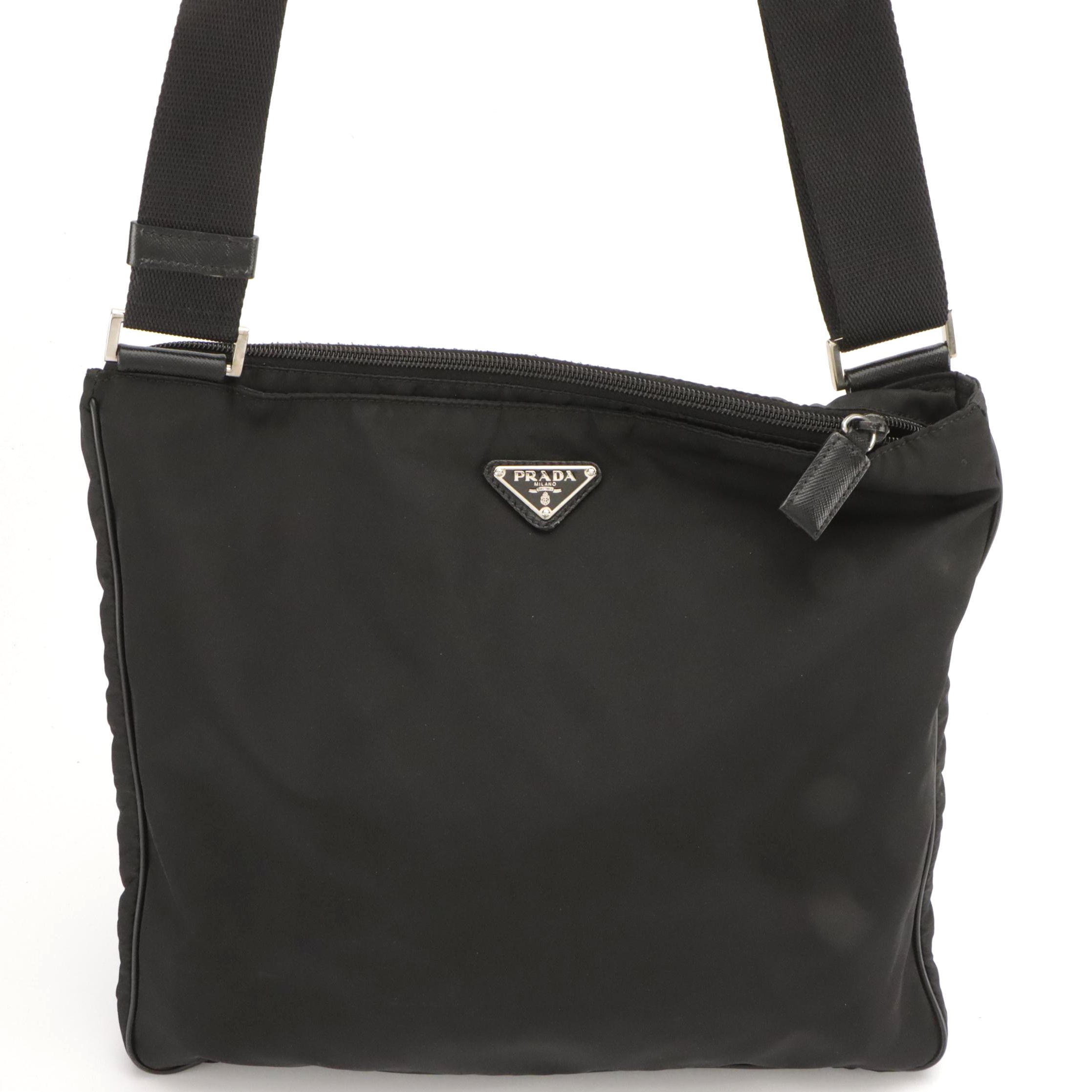 Prada Black Tessuto Nylon Messenger Bag