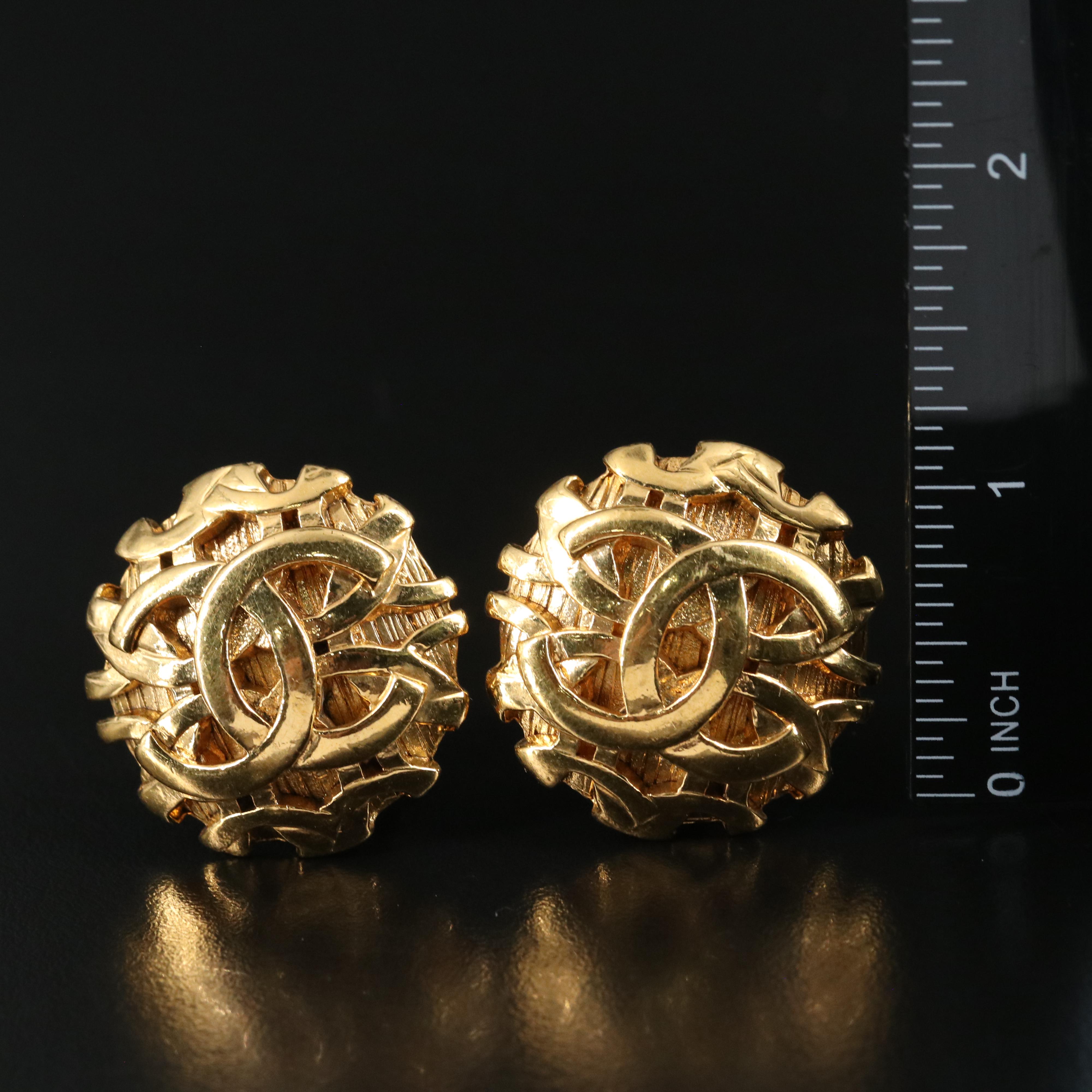 Chanel Button Earrings