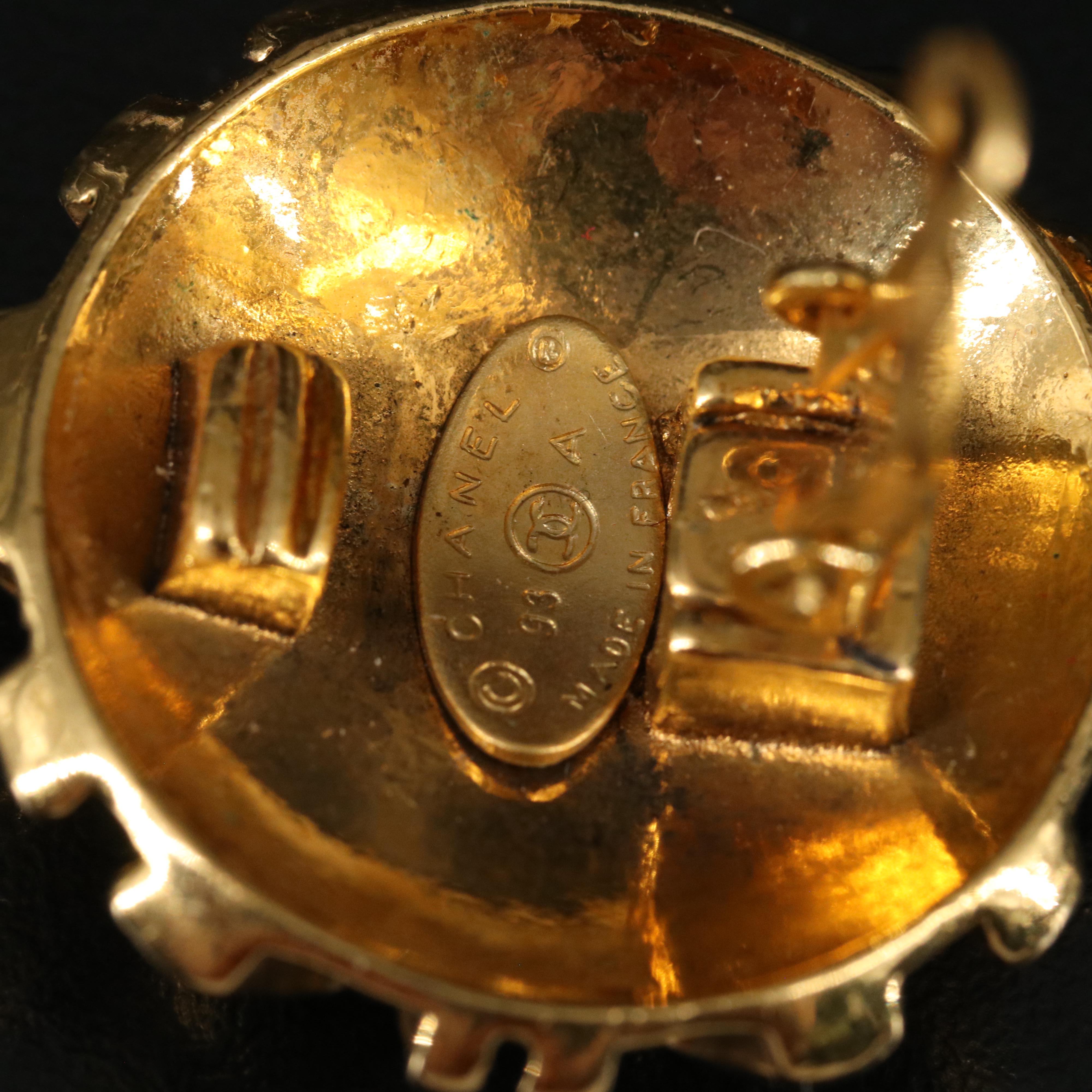 Chanel Button Earrings