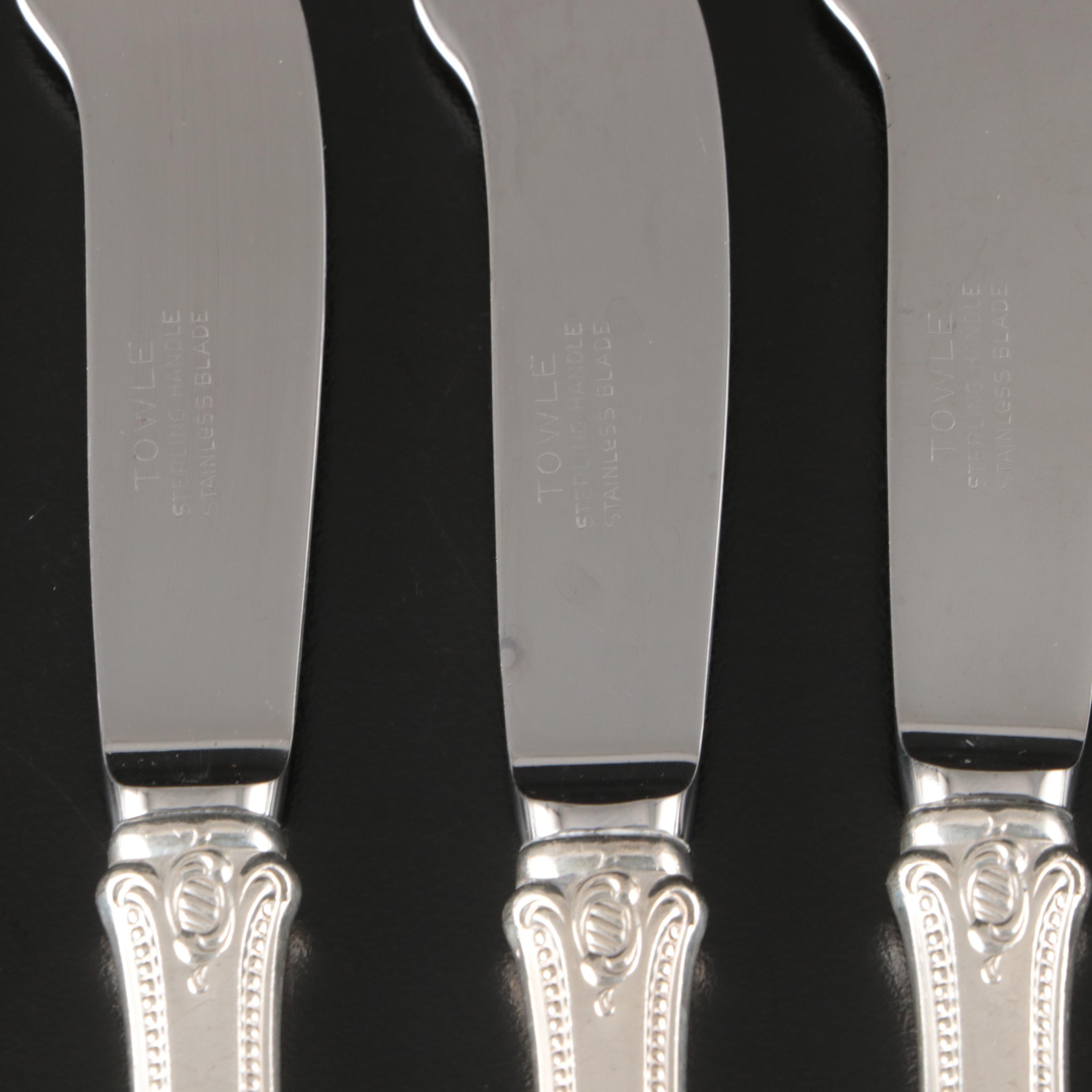 Towle Sterling Silver Handled "Old Colonial" Butter Spreaders