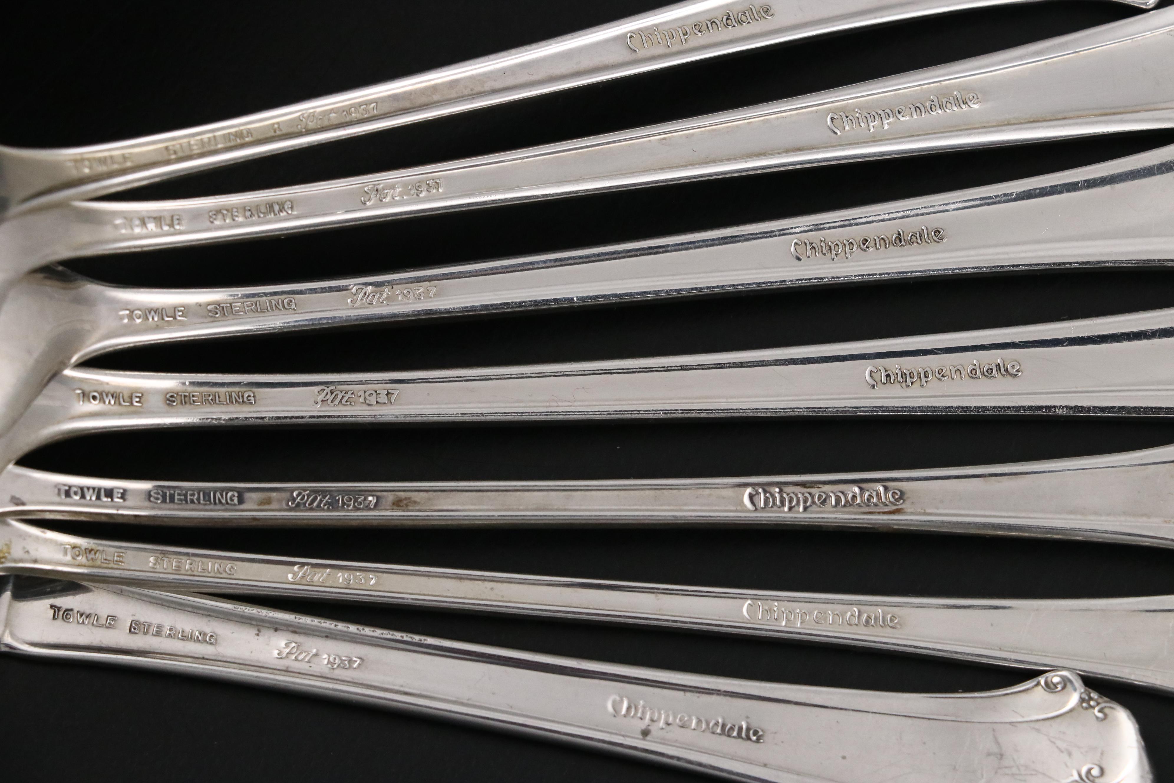 Towle "Chippendale" Sterling Silver Flatware with Storage Chest