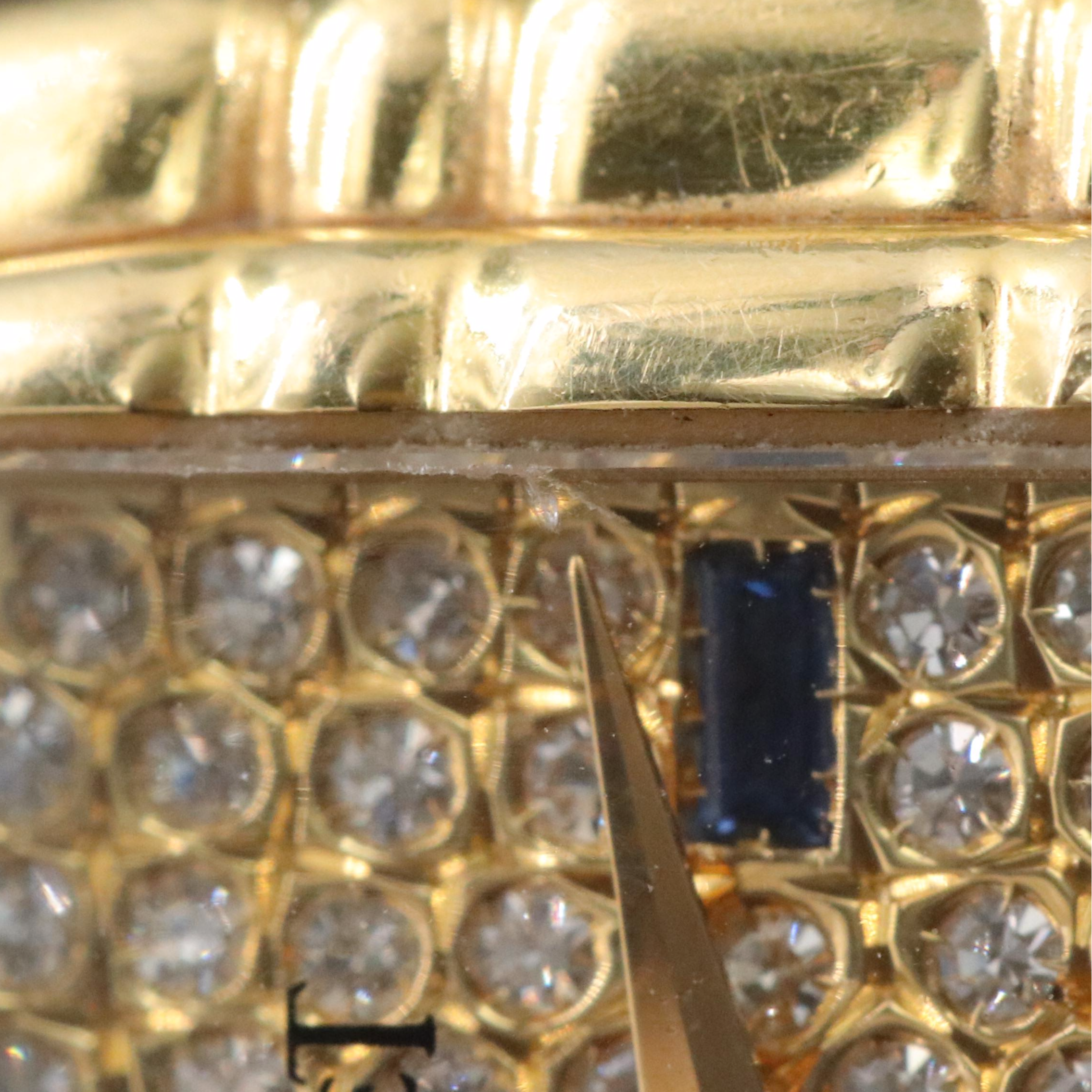 Piaget Tanagra Diamond Sapphire 18K Gold Quartz Watch