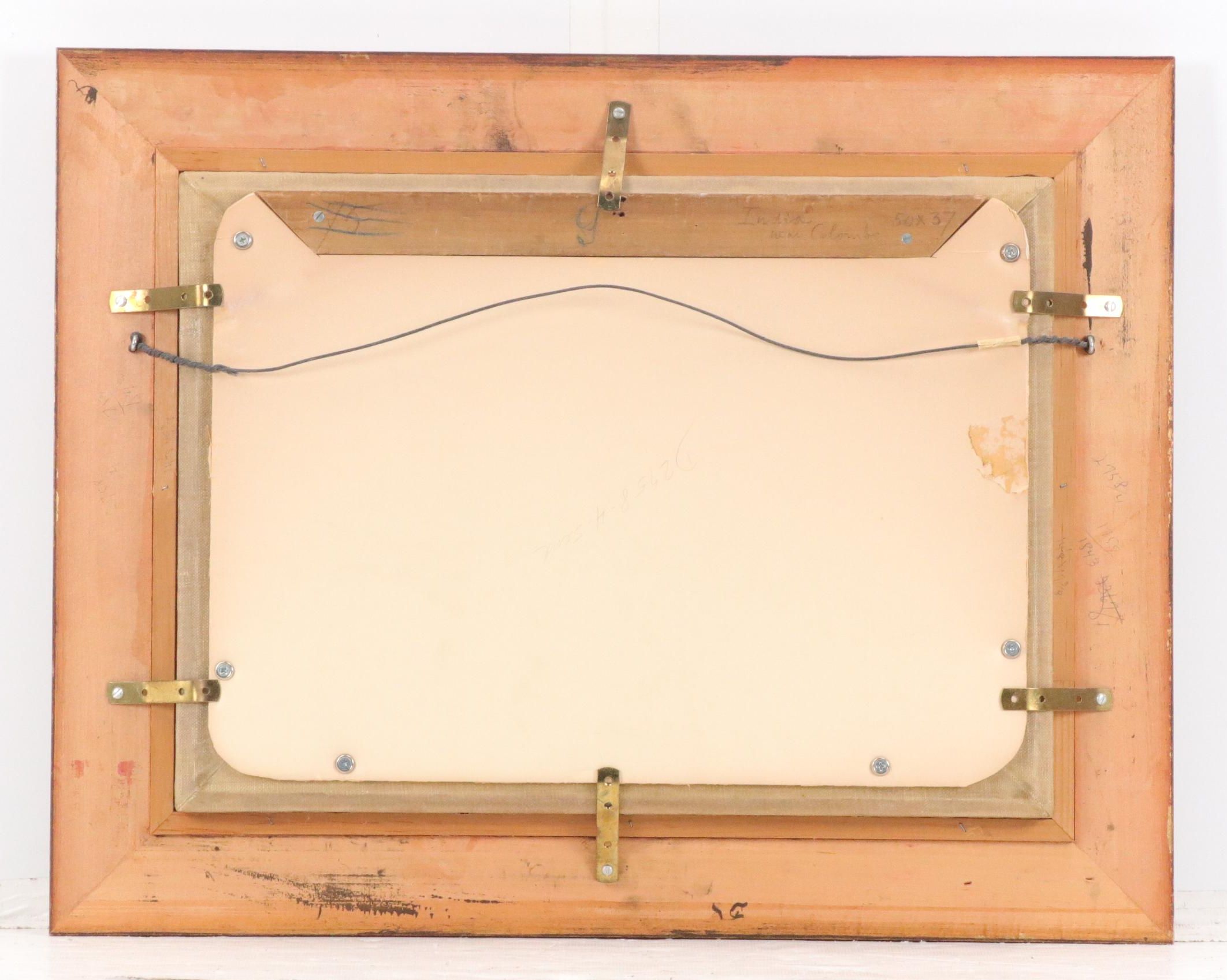 Cityscape Oil Painting "India Near Colombo," Early 20th Century