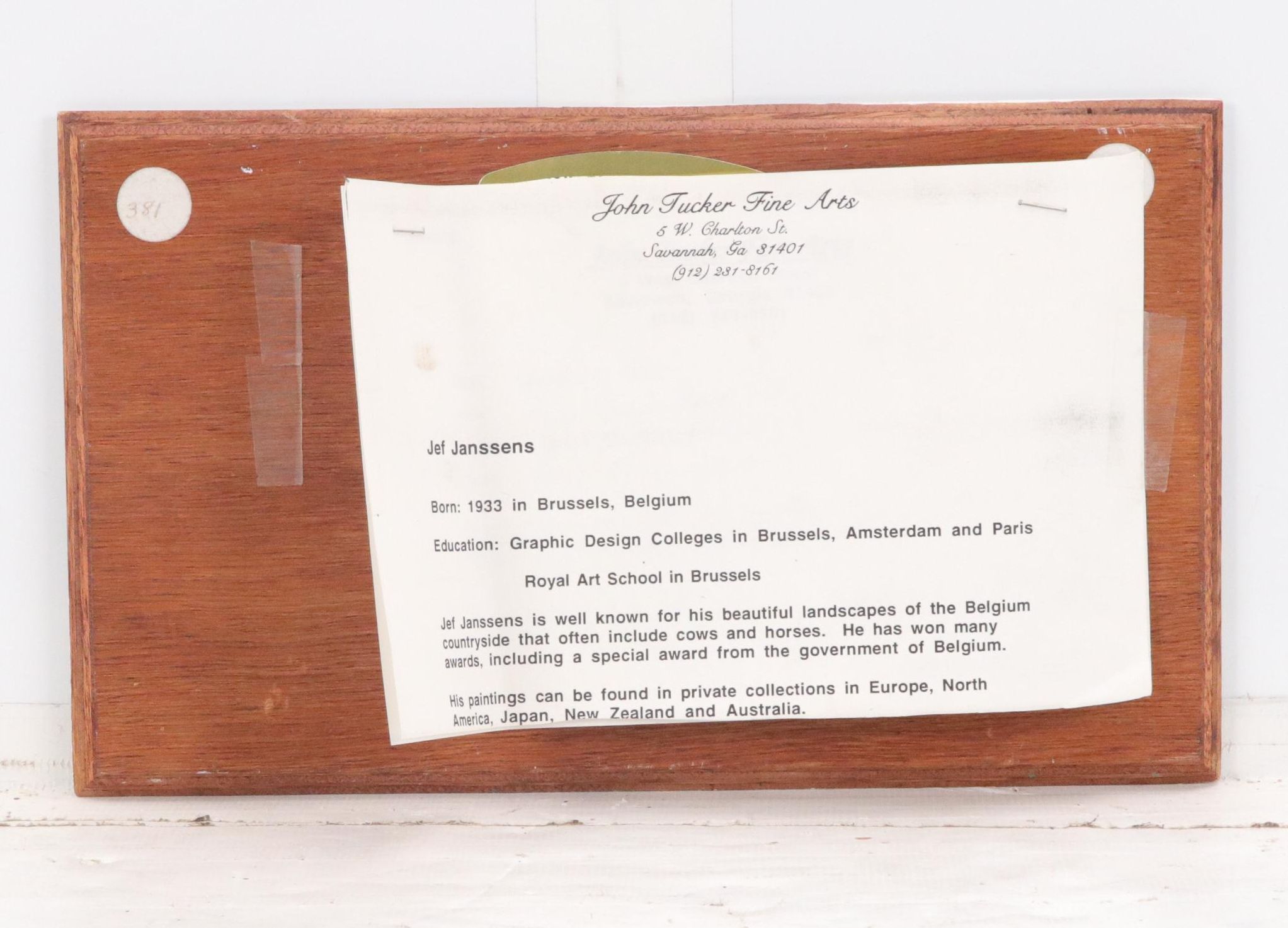 Jef Janssens Pasture Landscape with Cows Miniature Oil Painting