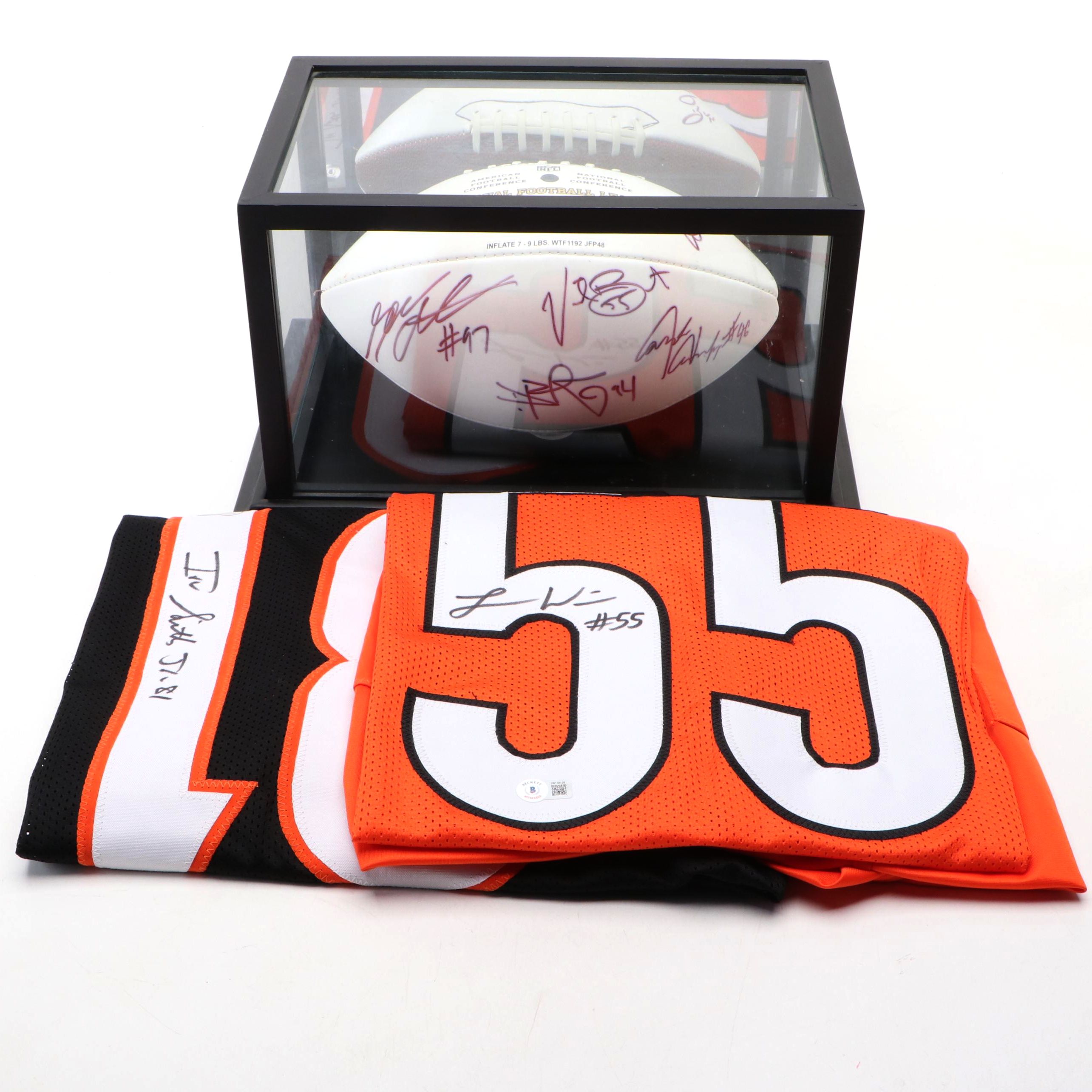 2012 Cincinnati Bengals Team Signed Football with Signed Jerseys