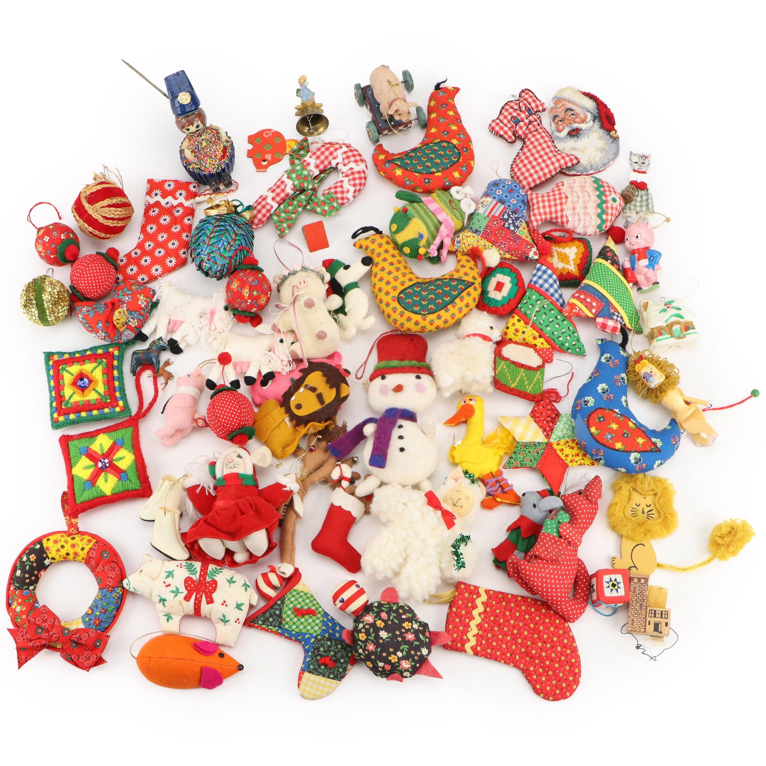 Handmade Needlepoint, Quilted, and Other Fabric Ornaments