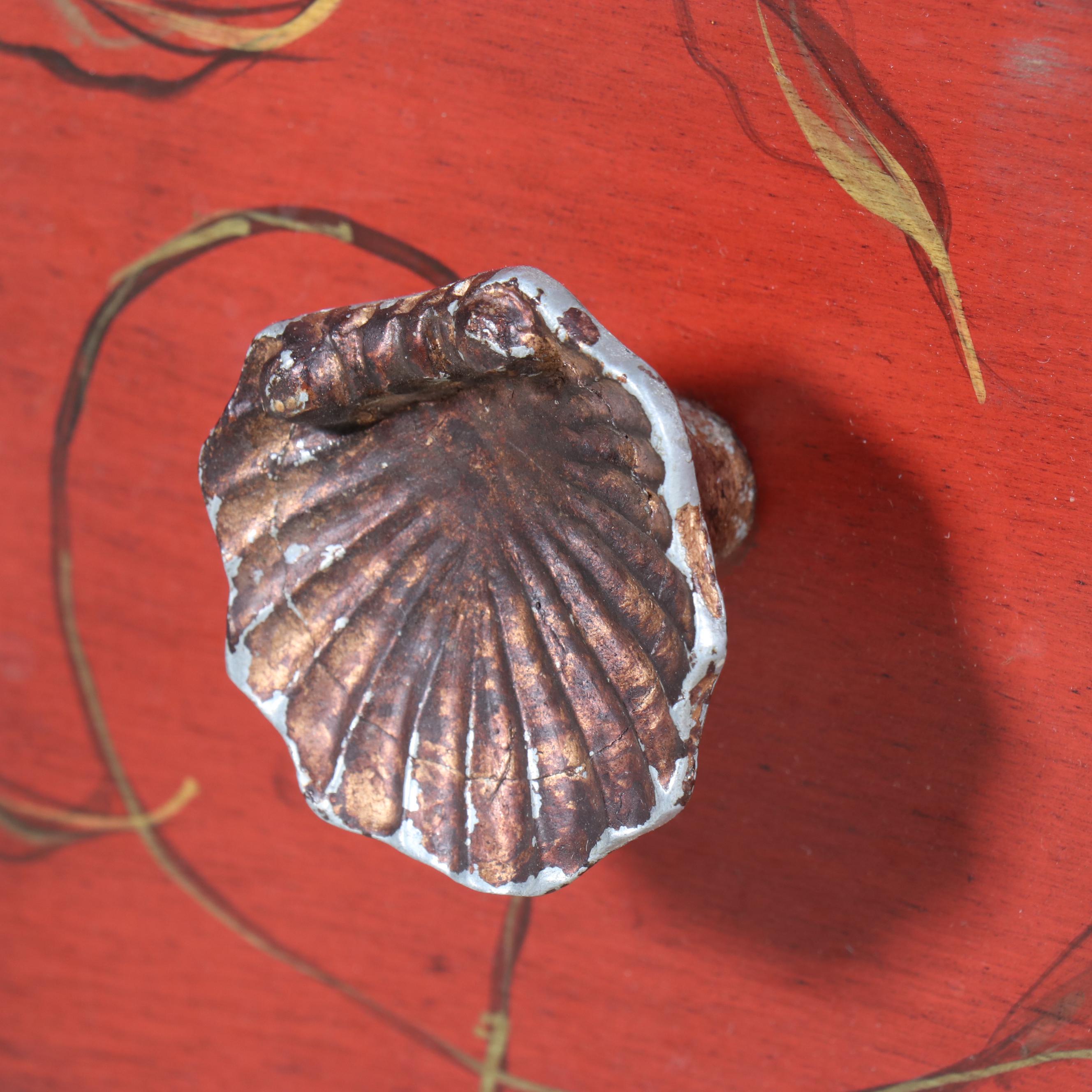 Louis XV Style Paint-Decorated and Parcel Gilt Three-Drawer Bombé Commode