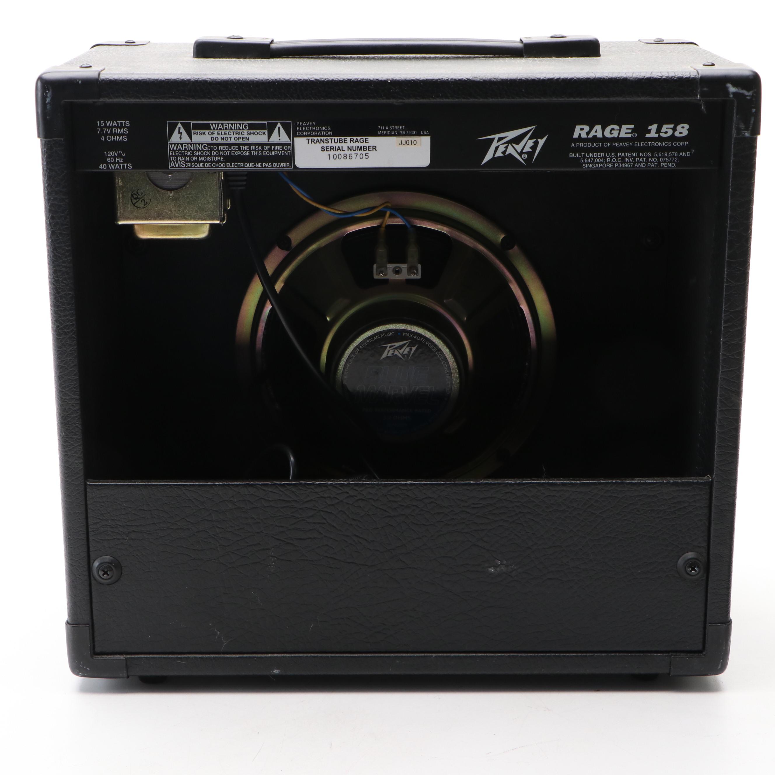 Peavey Rage 158 TransTube Guitar Amp with A Comm Pilot Headphones and More