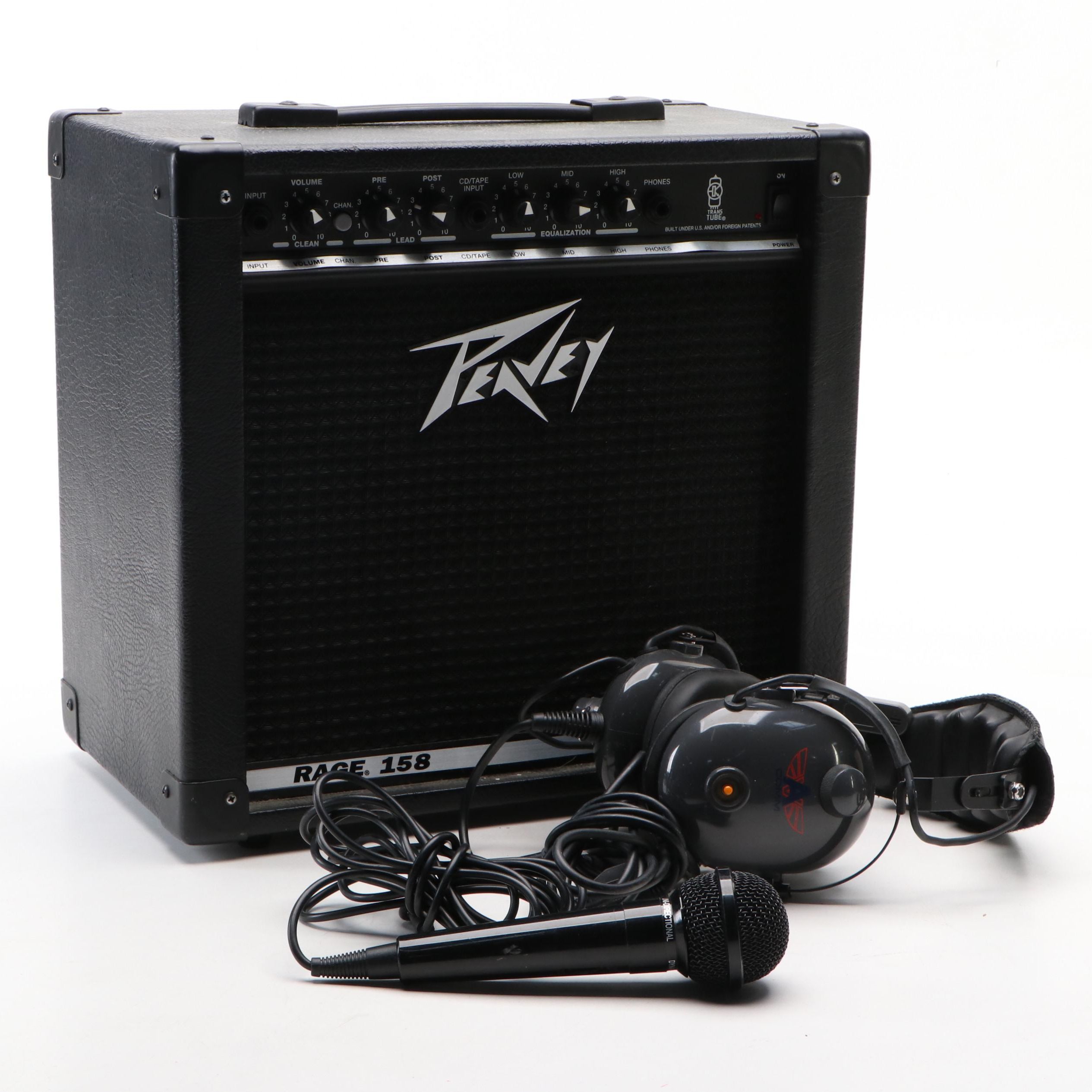 Peavey Rage 158 TransTube Guitar Amp with A Comm Pilot Headphones and More