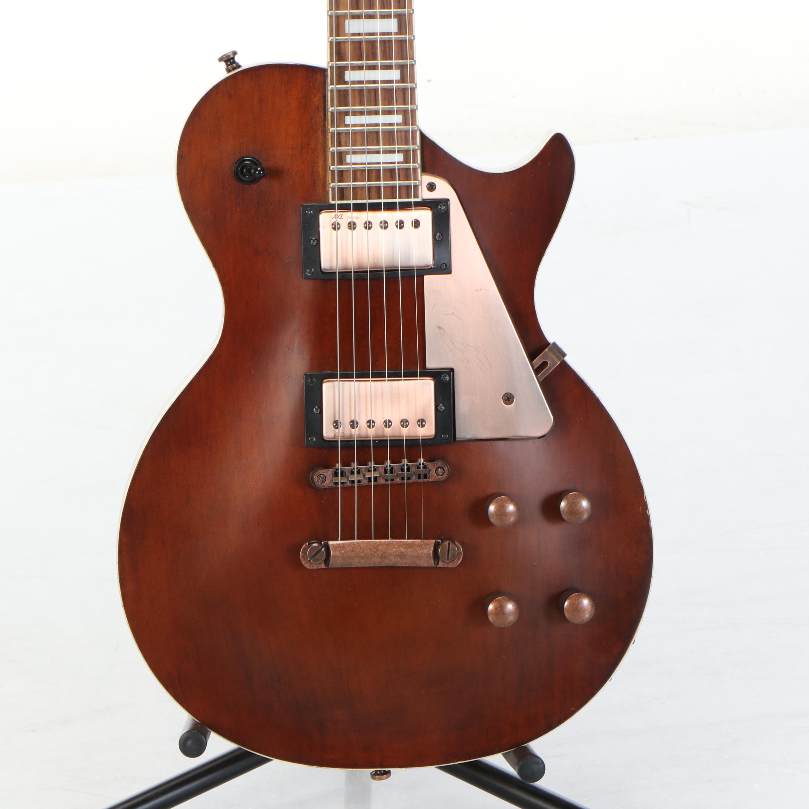 AXL Guitars Badwater Antique Brown with Copper Accents Electric Guitar