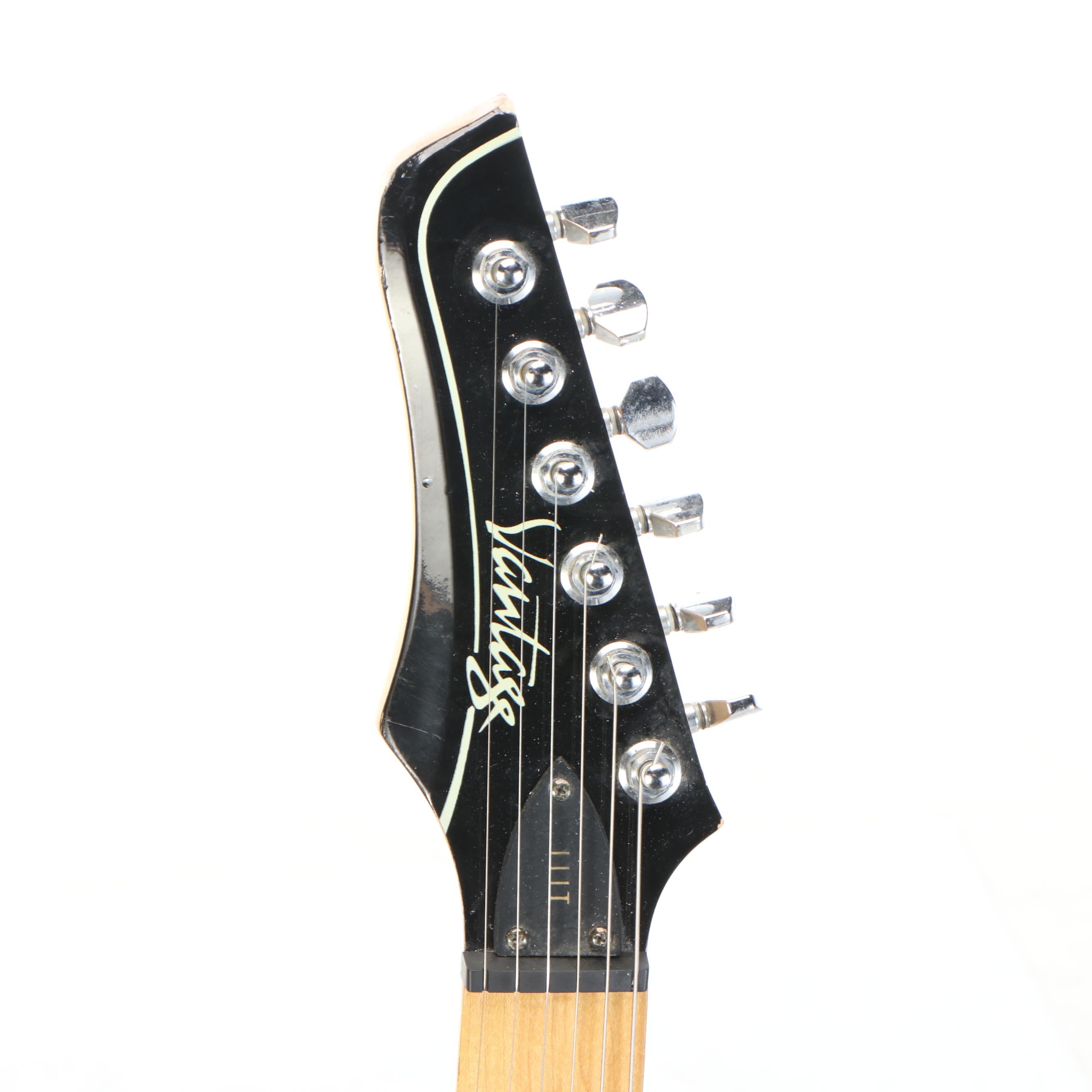 Vantage Left-Handed Black Enamel Electric Guitar
