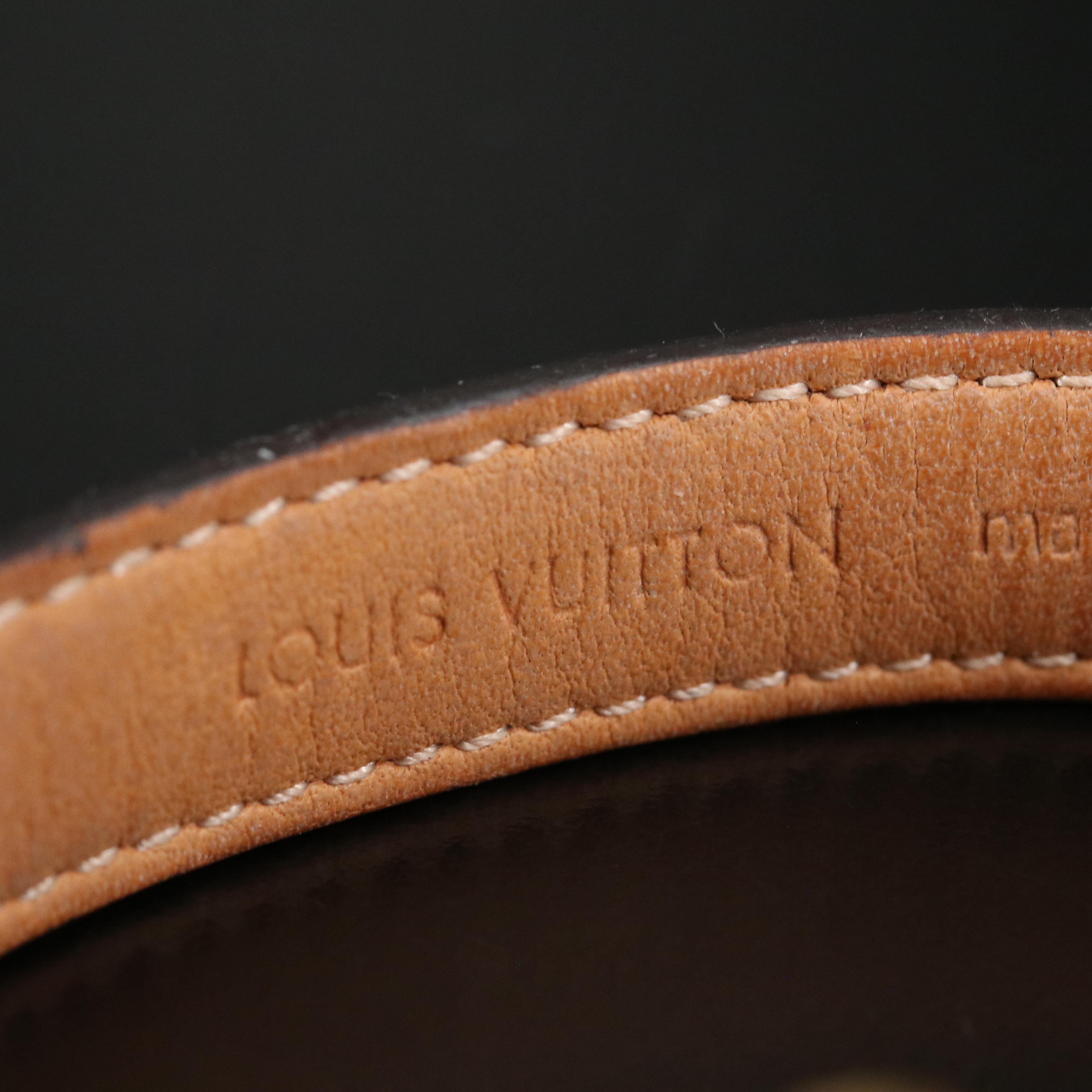 Louis Vuitton Brown Leather Monogram Bracelet