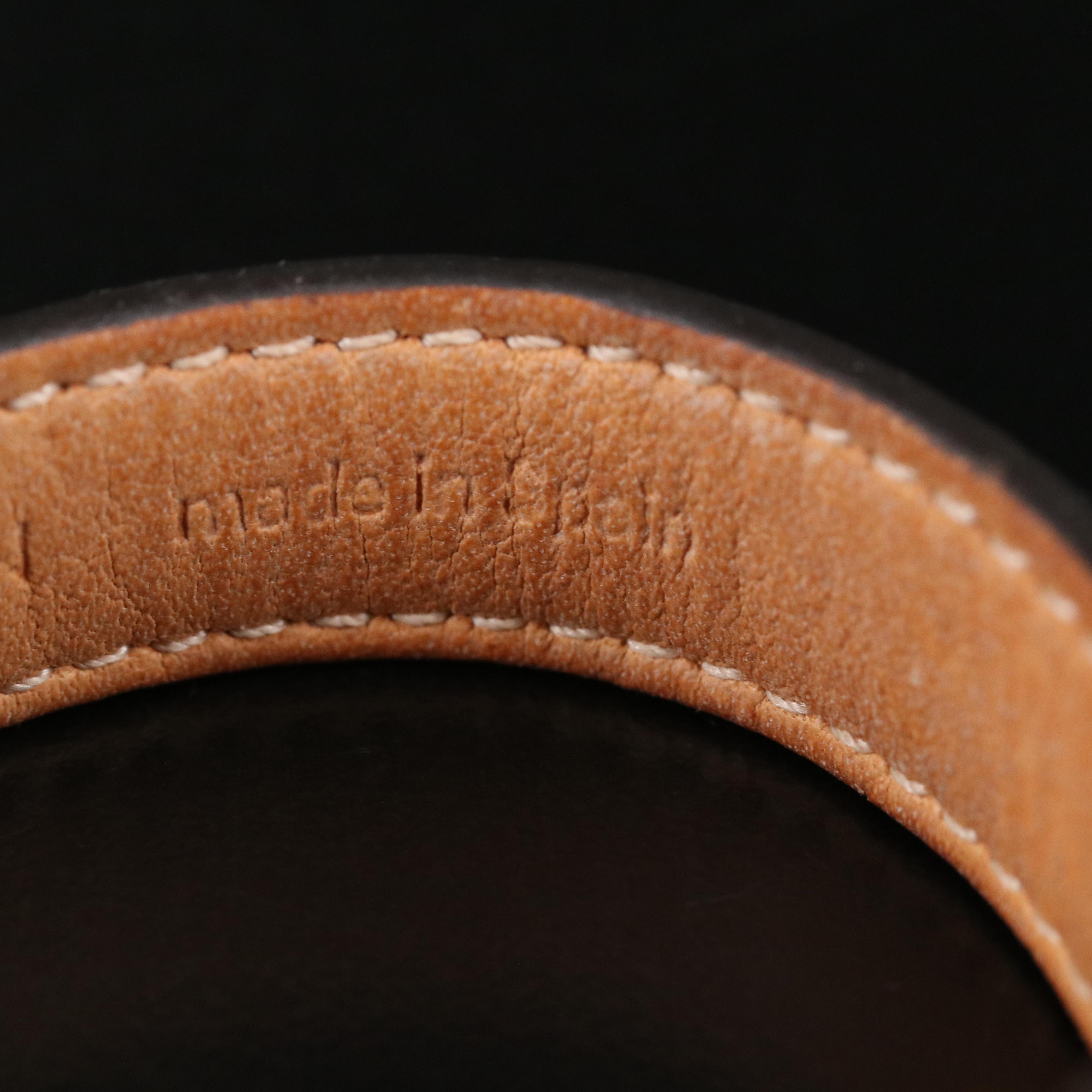 Louis Vuitton Brown Leather Monogram Bracelet