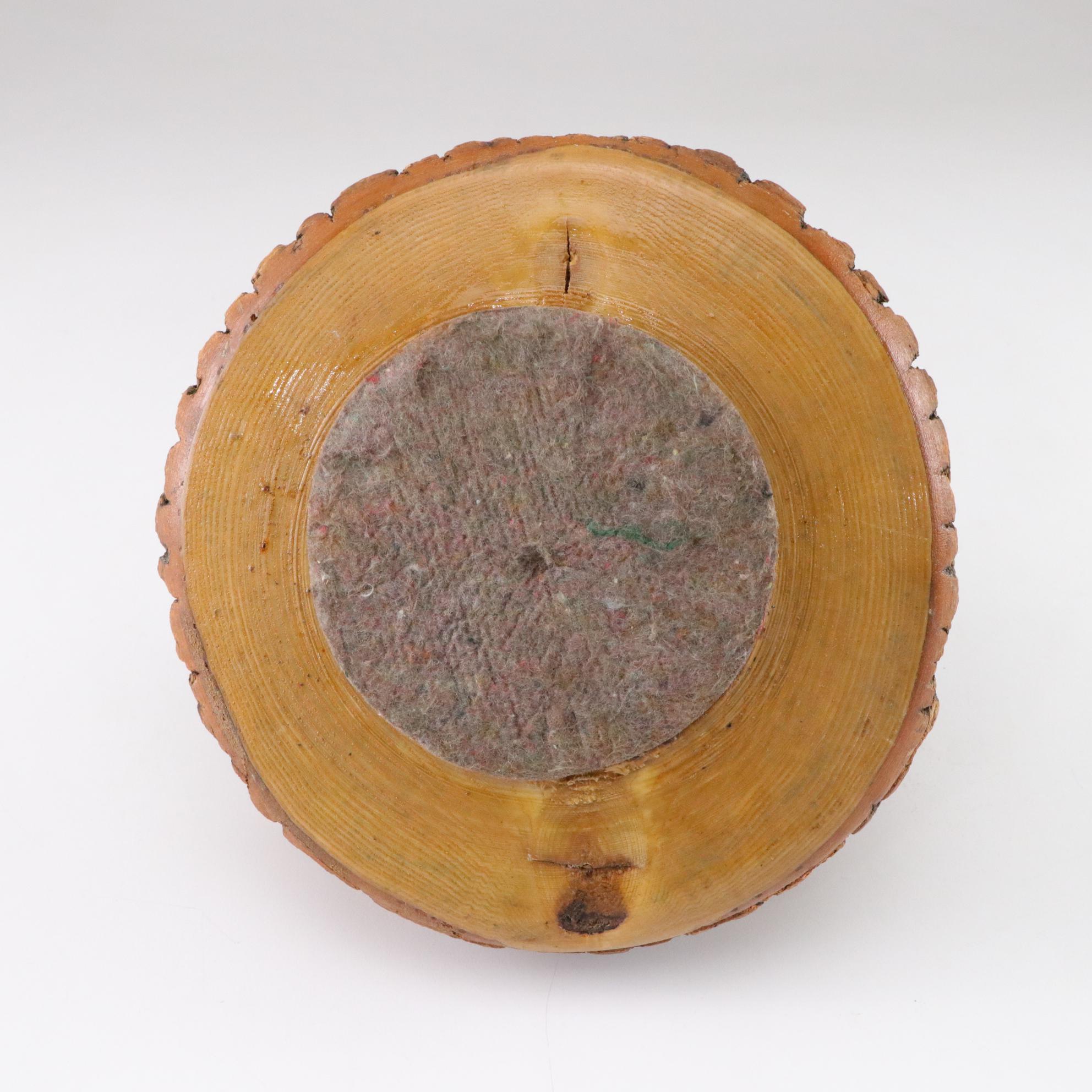 Lacquered Wooden Nut Bowl with Crackers, Picks and Other Ceramic Salt Shaker