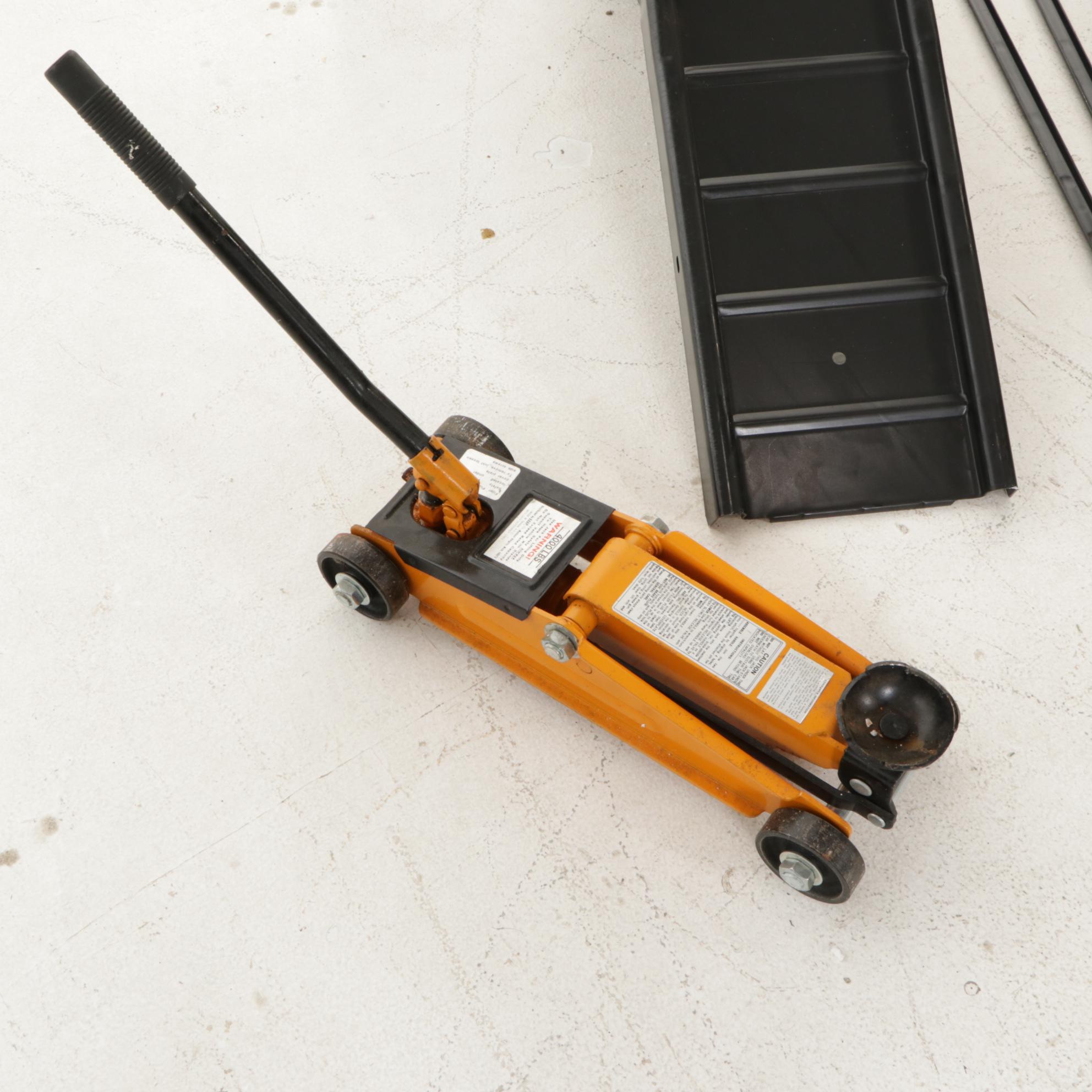 Bear-Claw Auto Ramp, Floor Jack, and Car Battery Charger