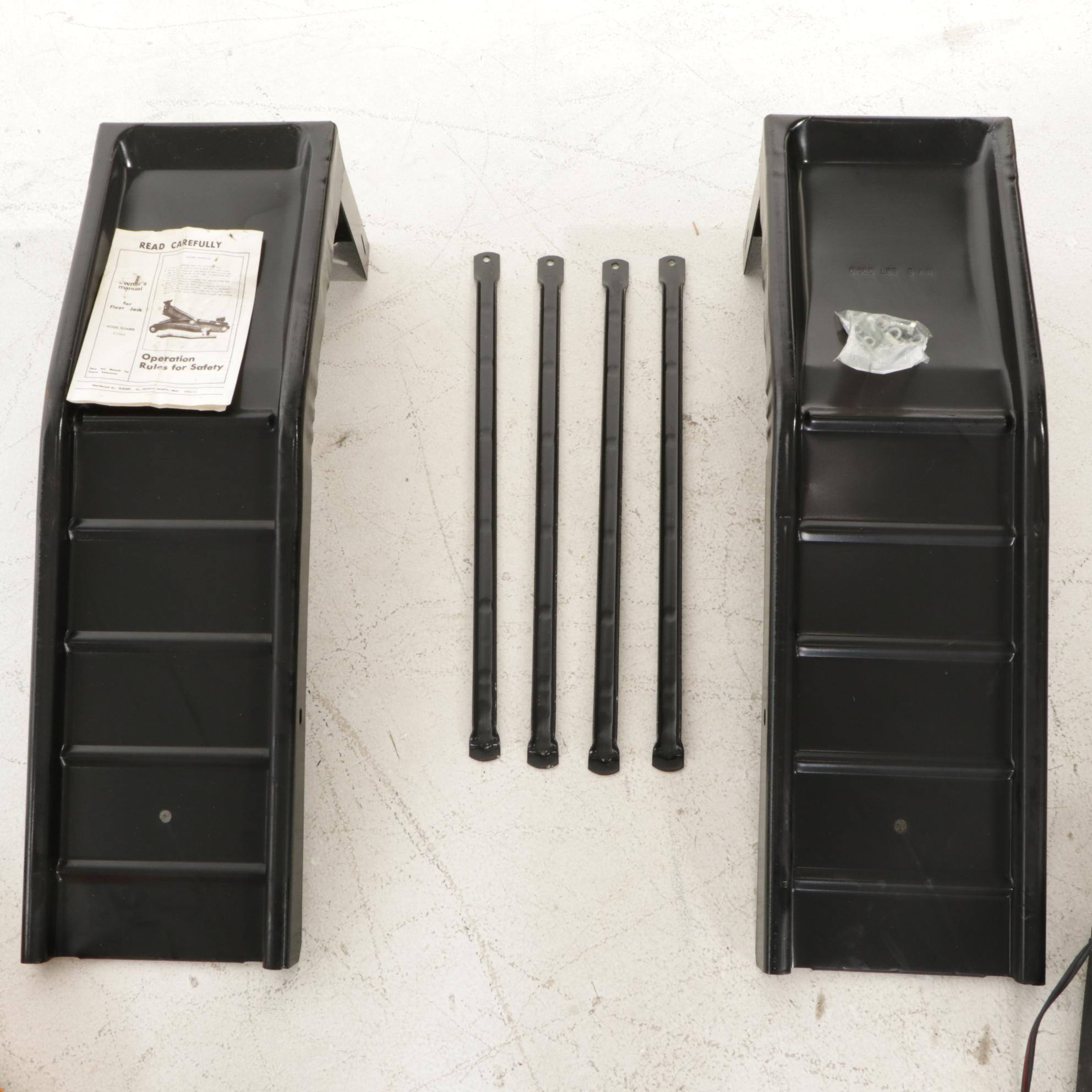 Bear-Claw Auto Ramp, Floor Jack, and Car Battery Charger