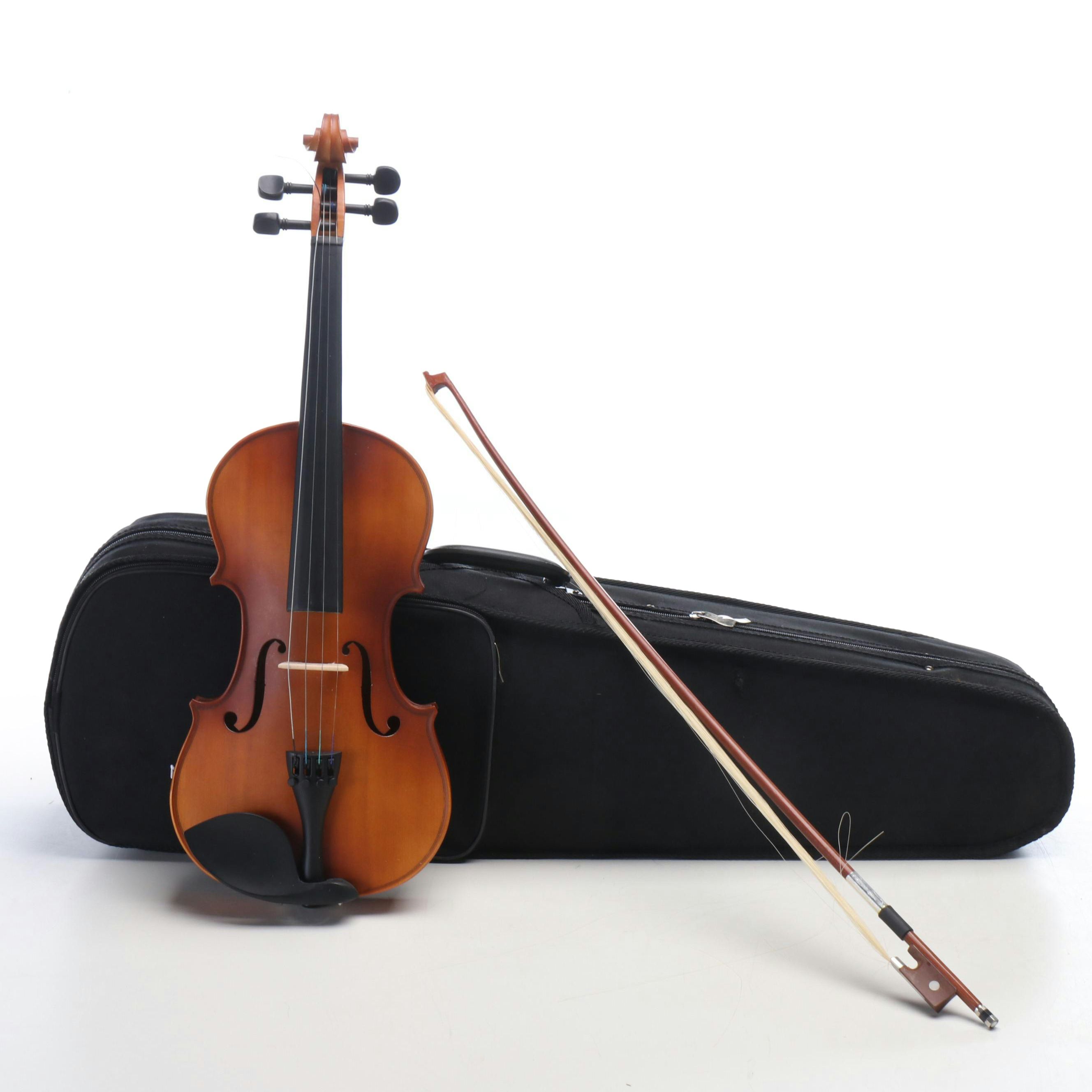 Mendini 4/4 Violin with Case and Bow