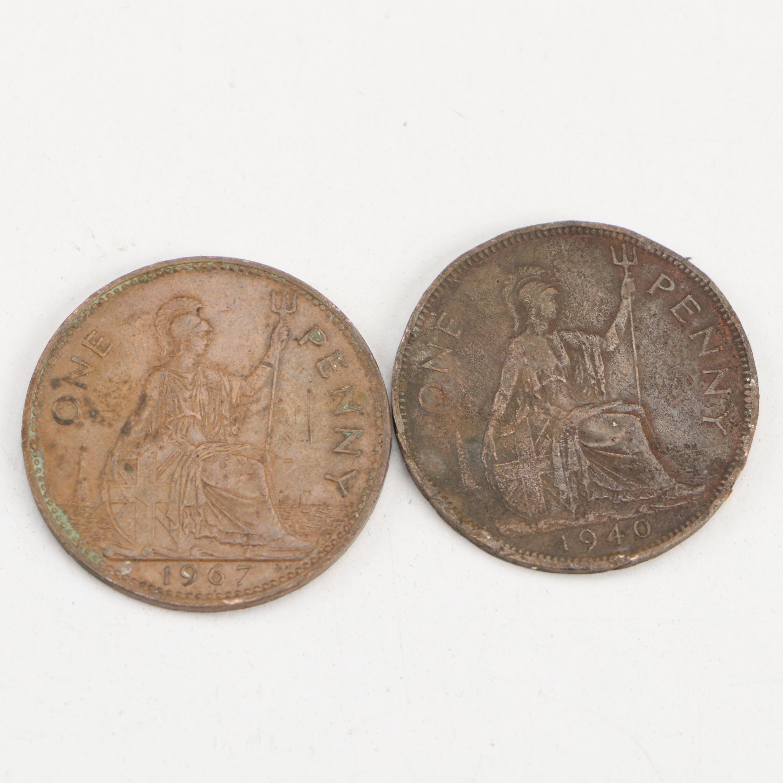 Brass Tobacco Honor Box with Key and Coins