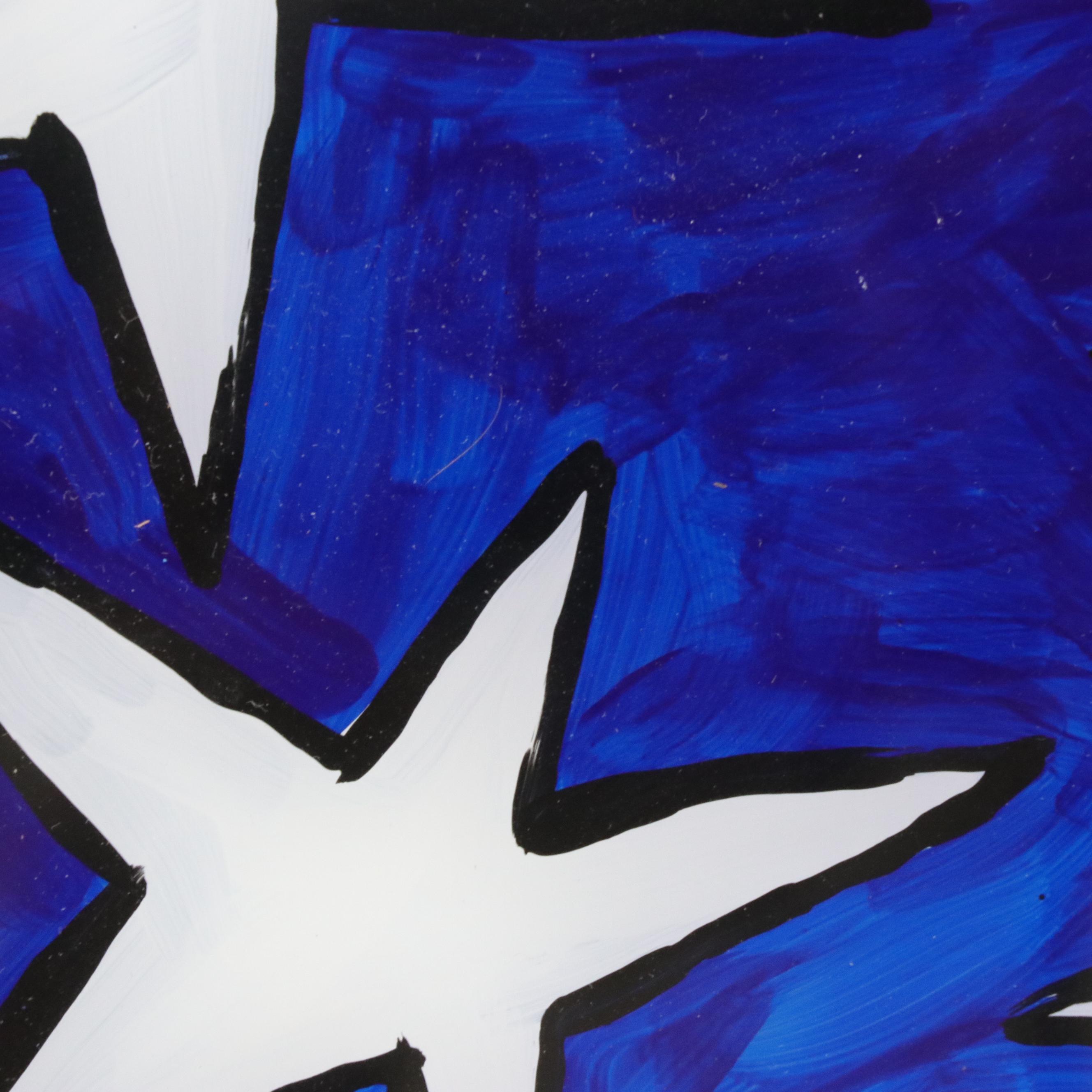 Pat Eberline Folk Art Window Painting "Maiden with Flag," 1998