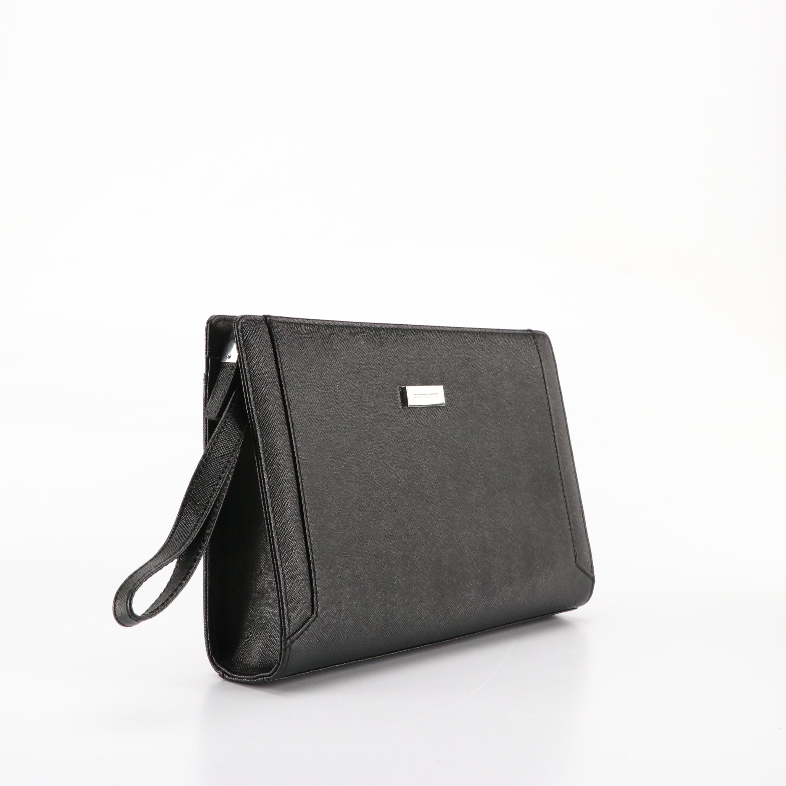 Burberry Wristlet Clutch in Black Leather