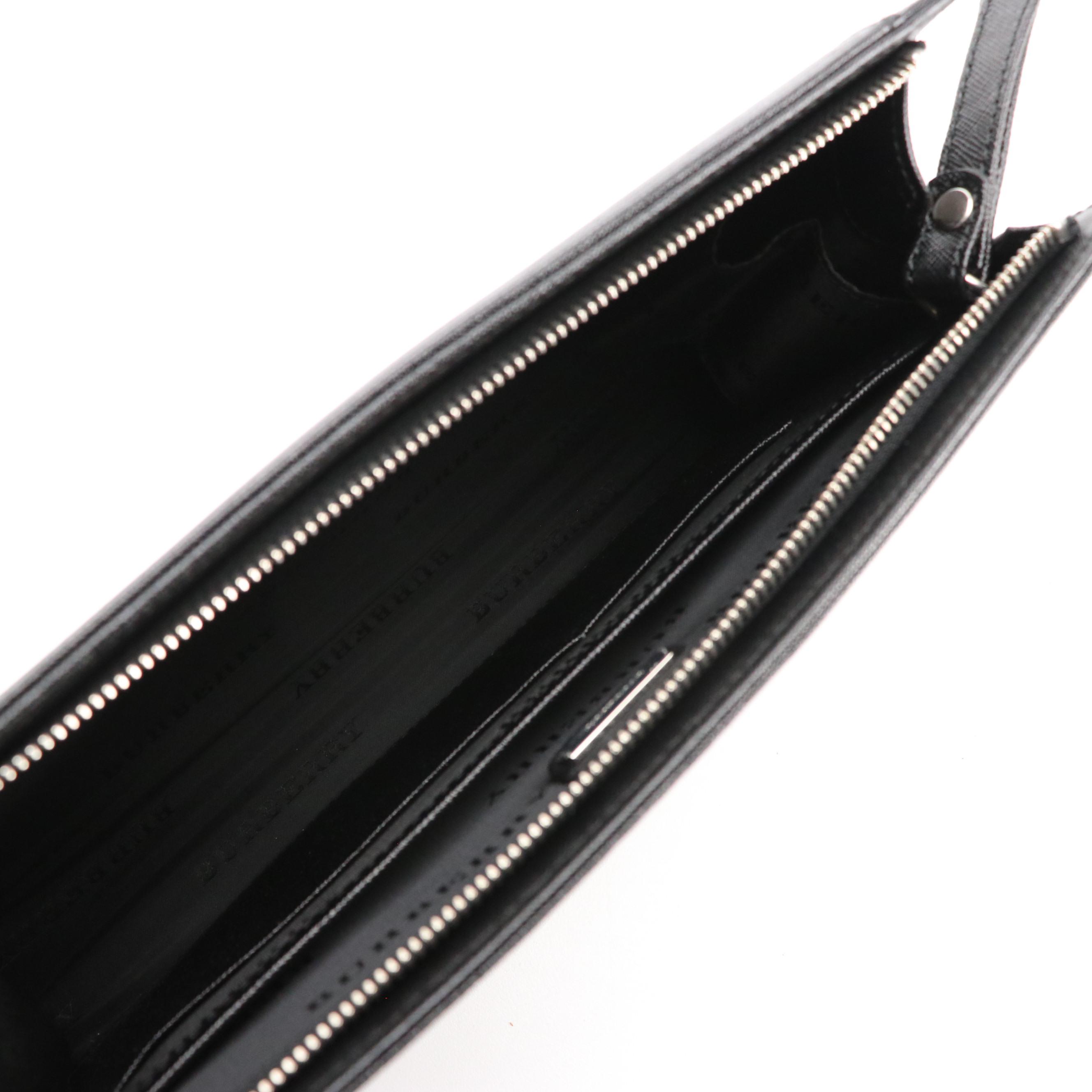 Burberry Wristlet Clutch in Black Leather