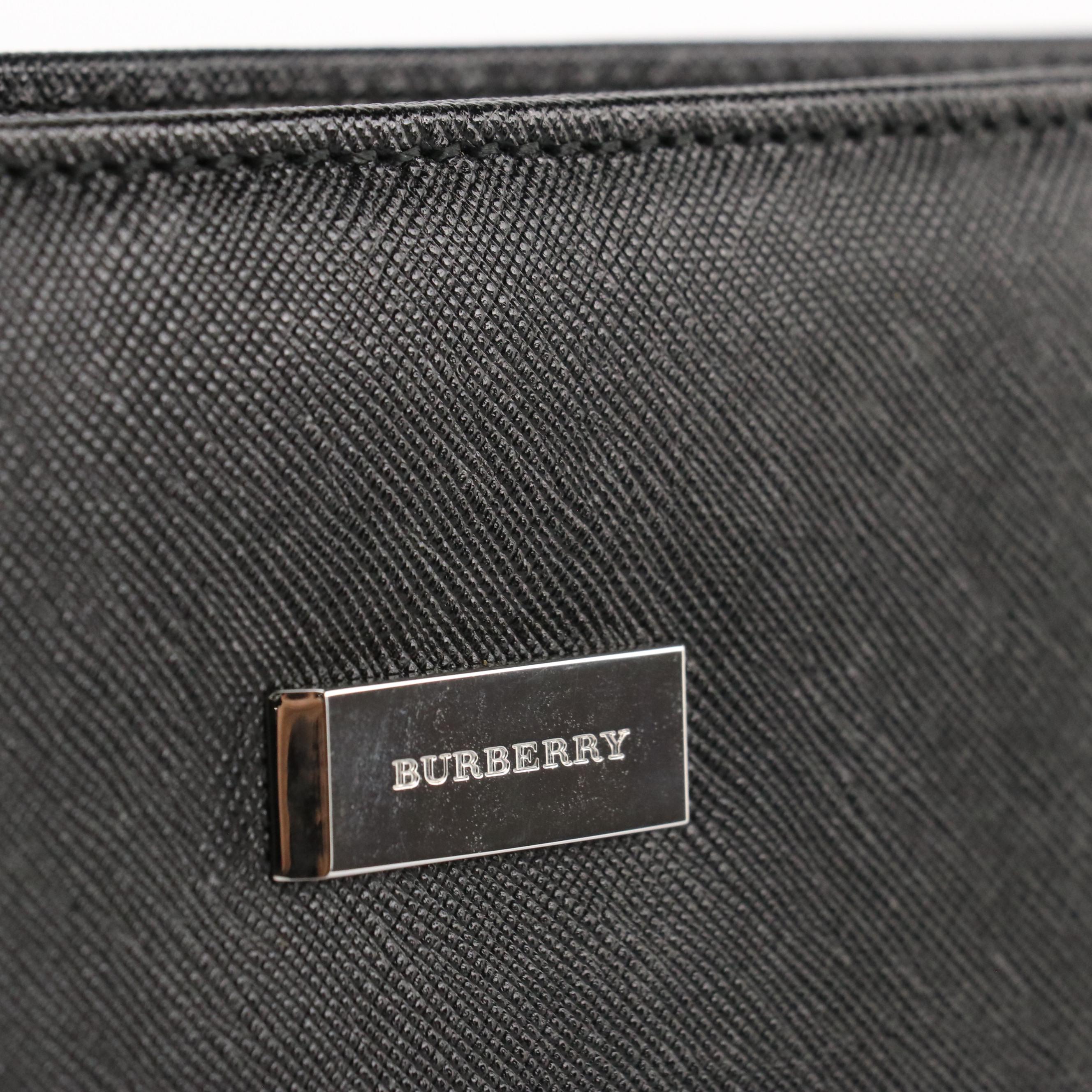 Burberry Wristlet Clutch in Black Leather